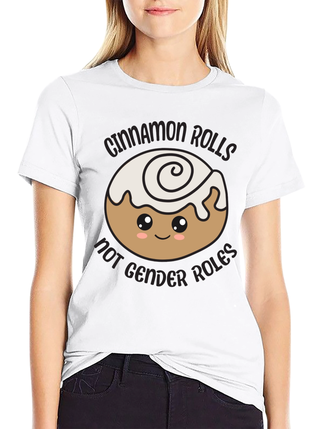 Black Cinnamon Rolls Not Gender Roles T-Shirt view 9