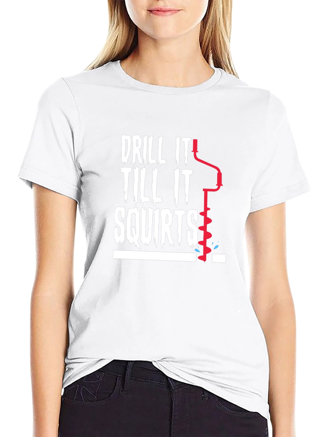 Black Drill It Till It Squirts Graphic T-Shirt view 9