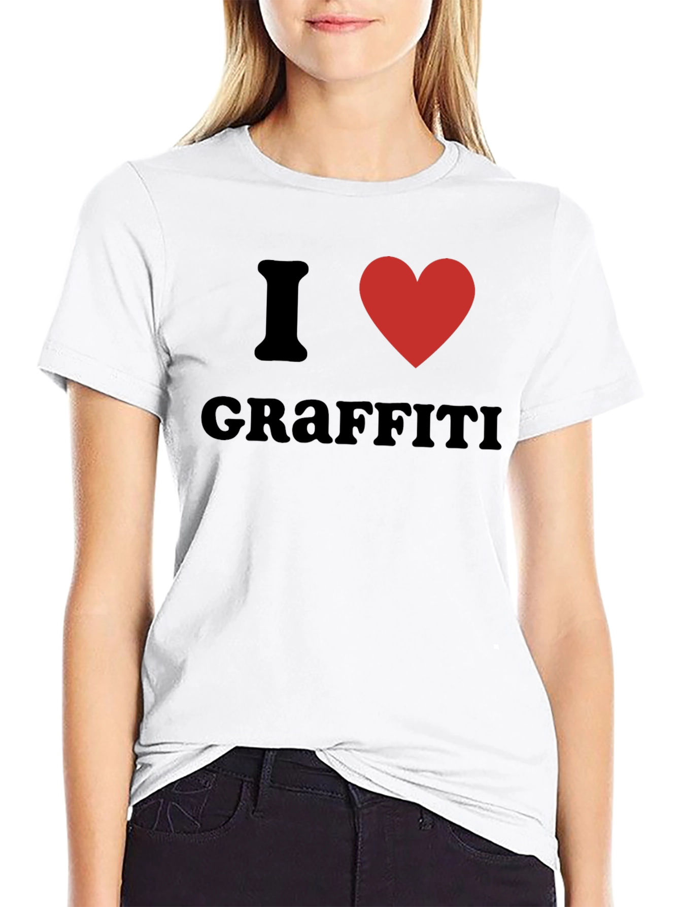 Black I Heart Graffiti Black Tee view 9