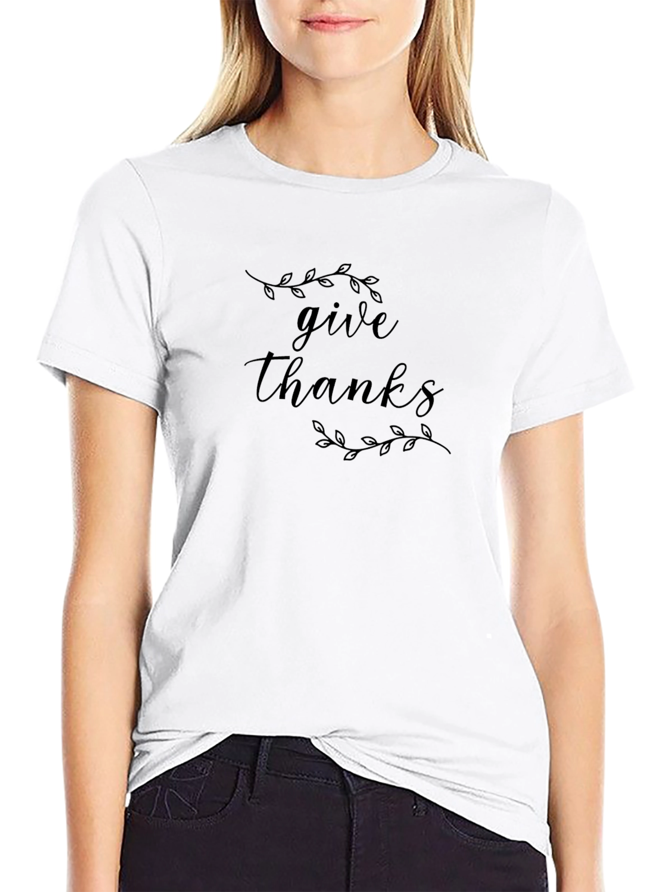 Black Give Thanks T-Shirt - Black view 9