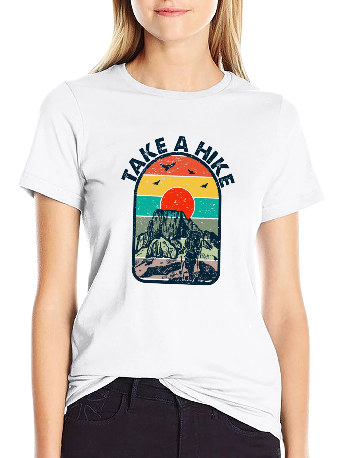 Black Retro "Take a Hike" Graphic T-Shirt view 9