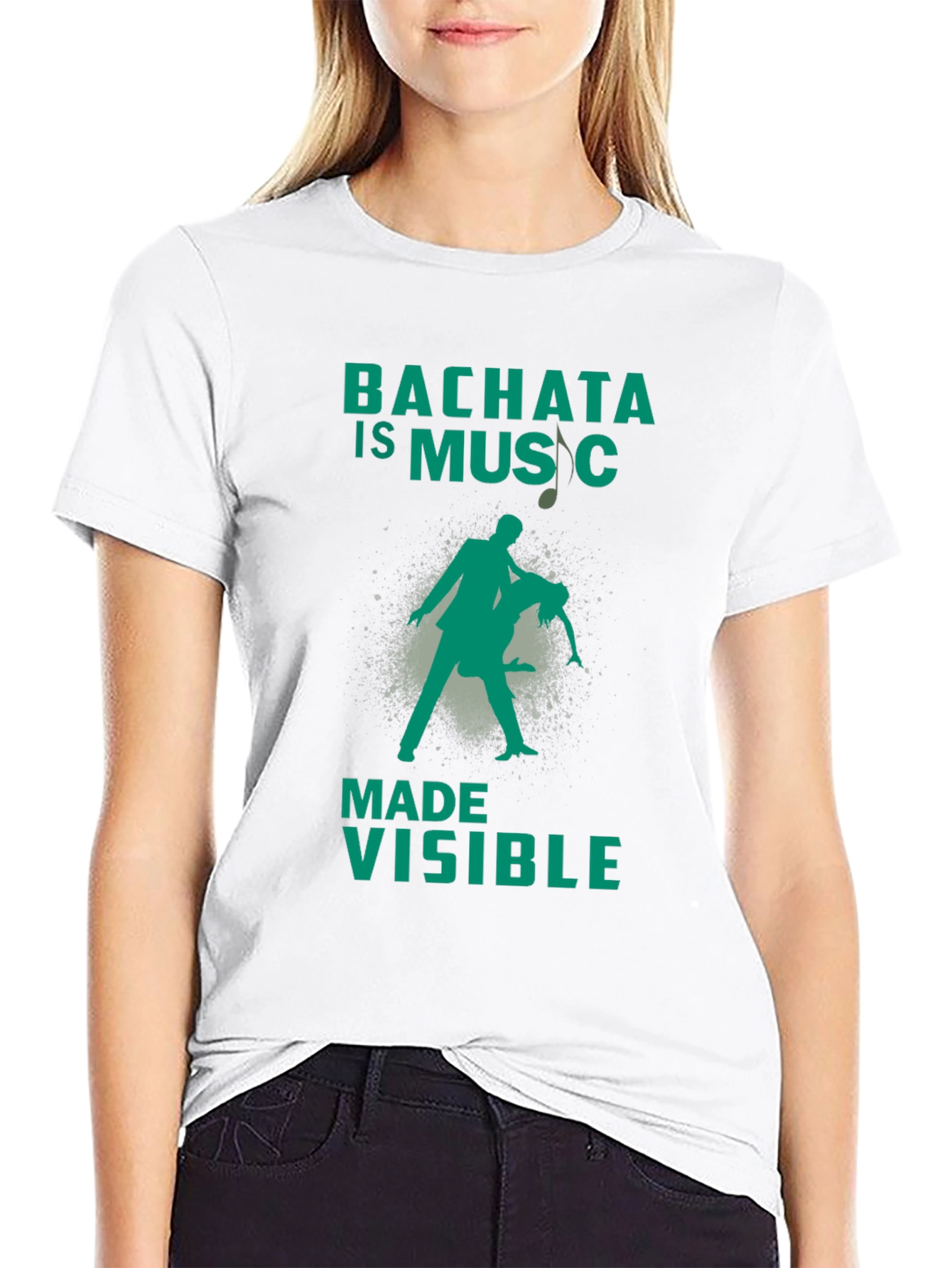 Black Bachata Is Music Made Visible Graphic T-Shirt view 9