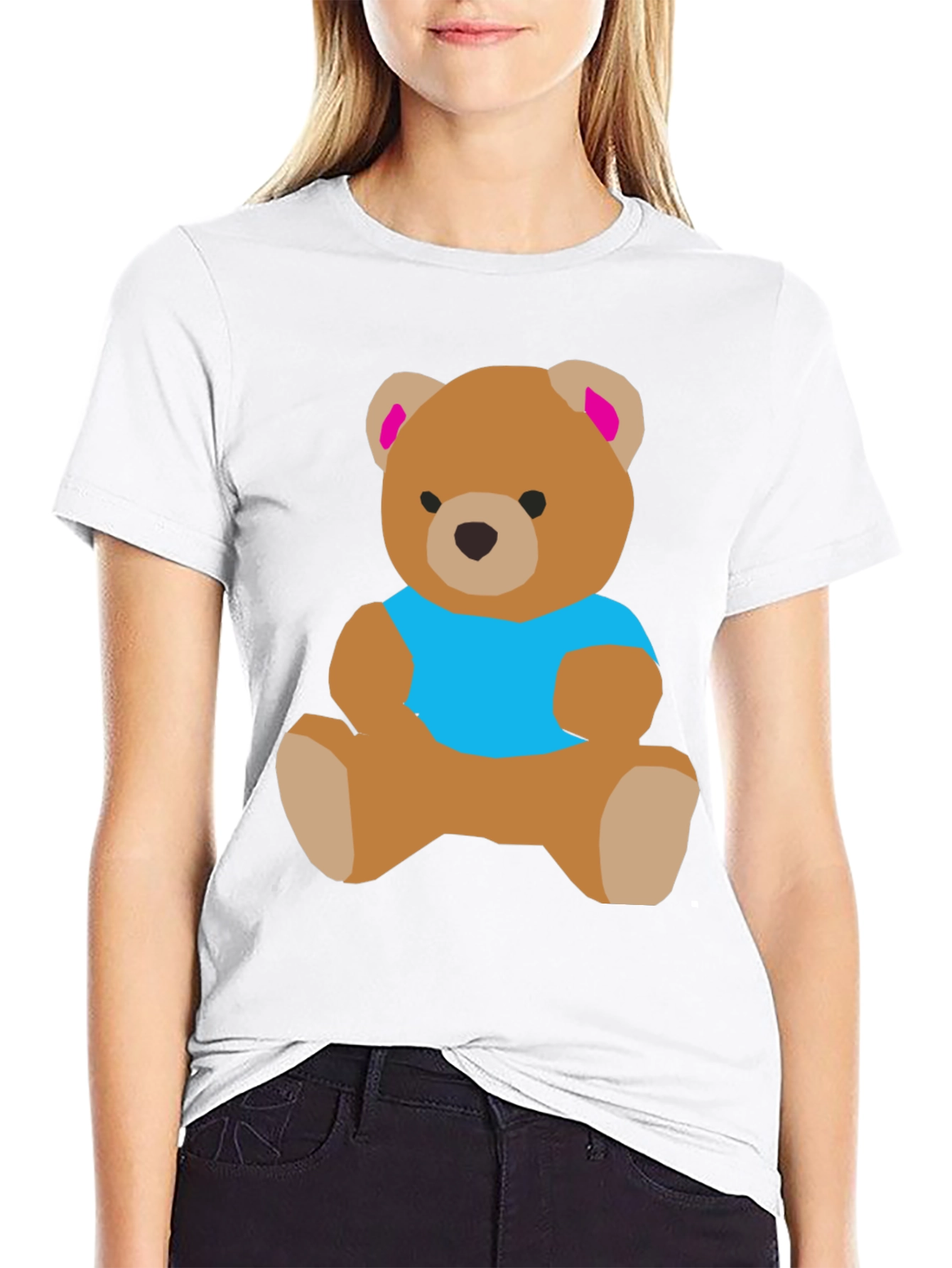 Black Cute Teddy Bear Graphic T-Shirt view 9
