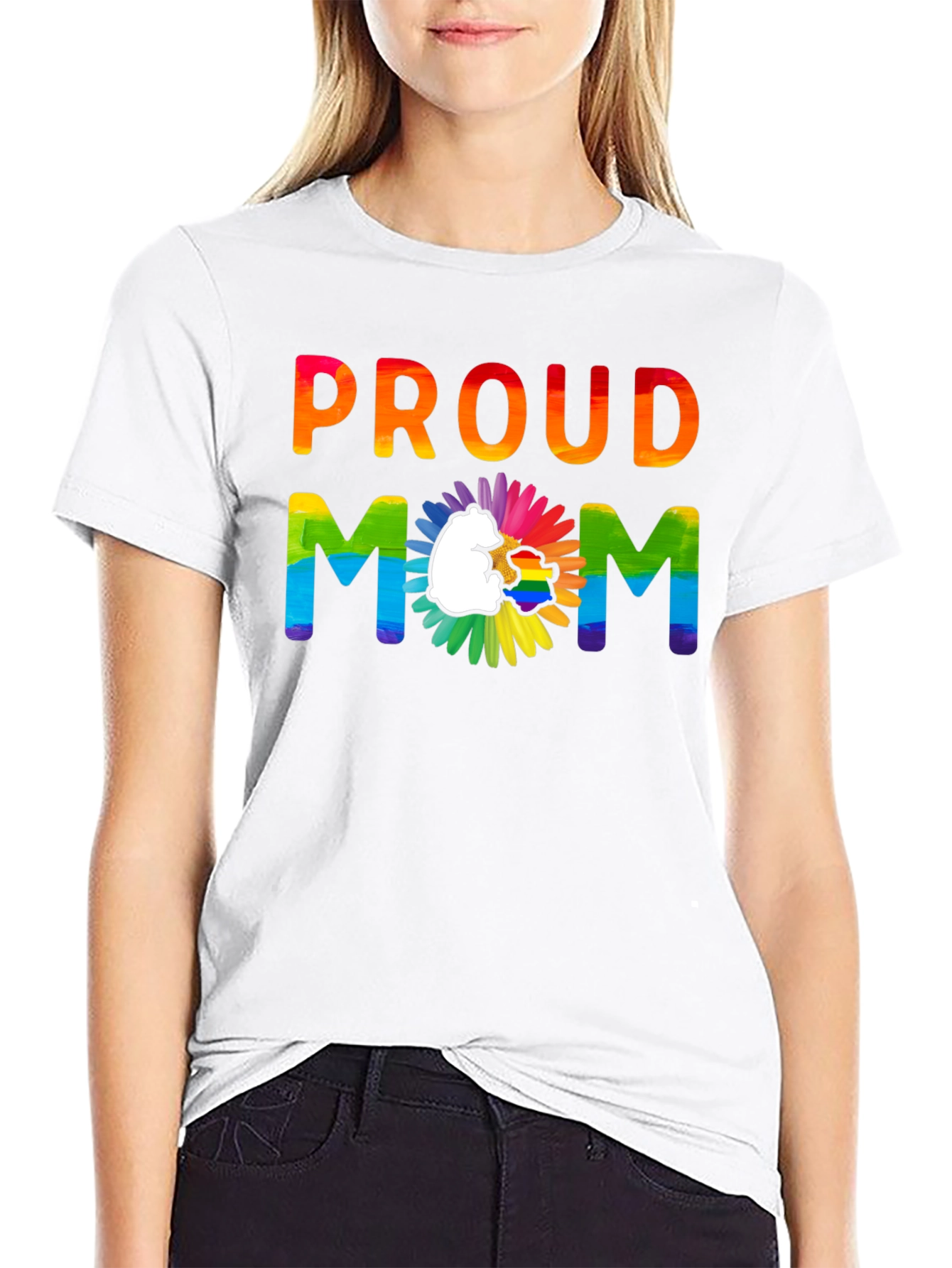 Black Proud Mom LGBTQ+ Pride T-Shirt view 9