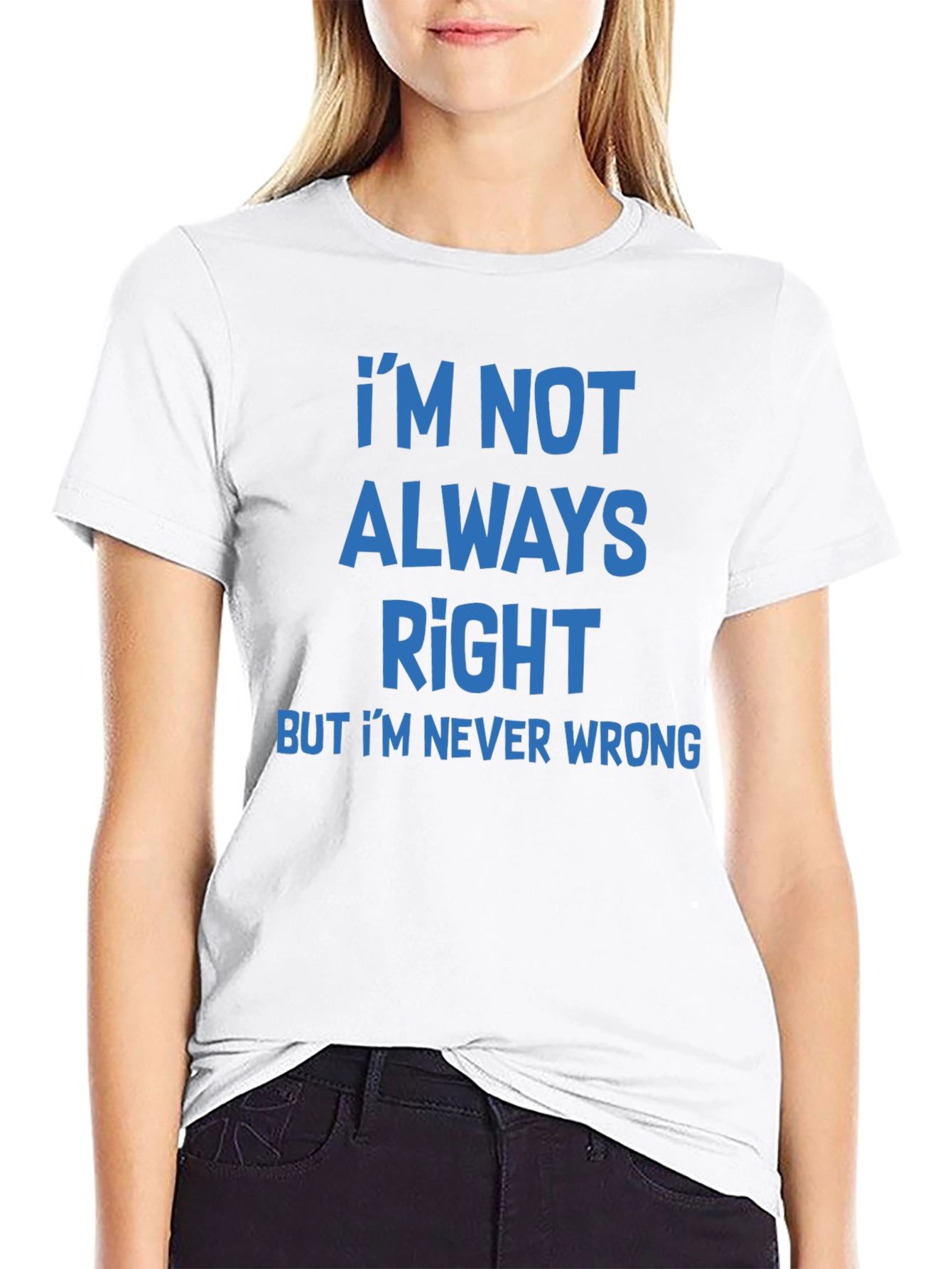Black Funny Graphic Tee - I'm Not Always Right T-Shirt view 9