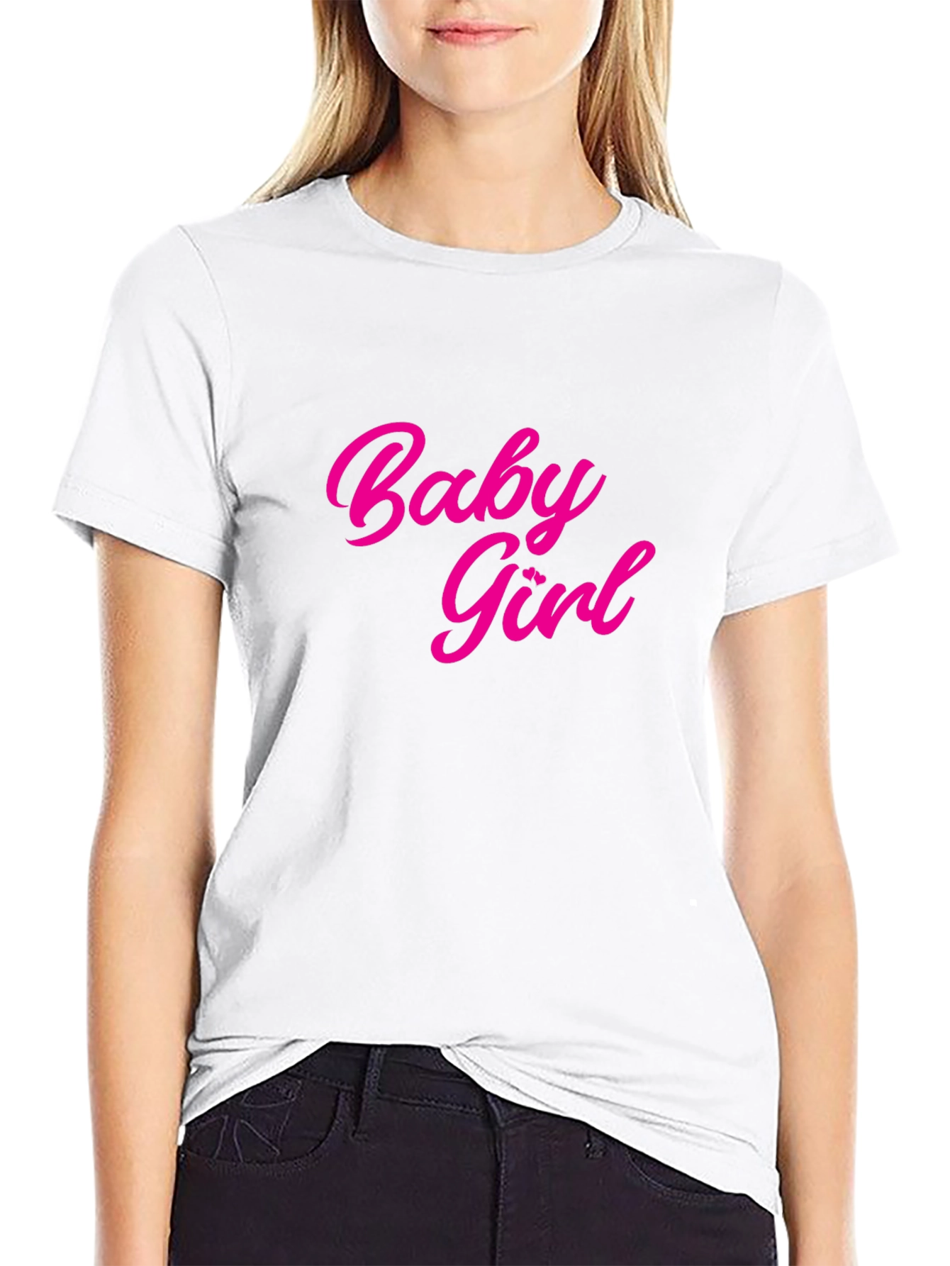 Black Baby Girl Pink Graphic Black T-Shirt view 9