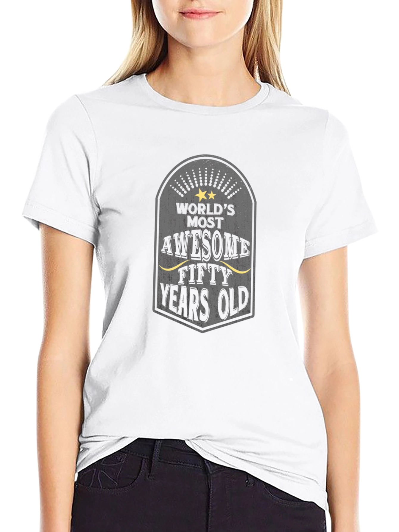 Black World's Most Awesome Fifty Years Old T-Shirt view 9