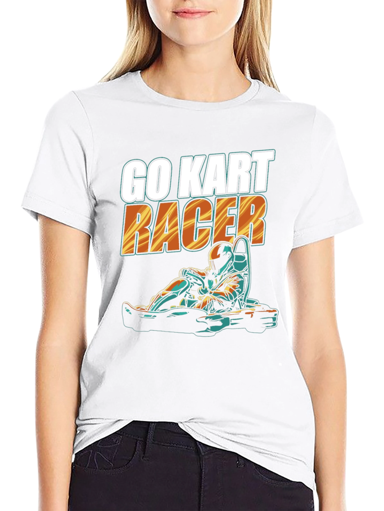 Black Go Kart Racer Black T-Shirt view 9