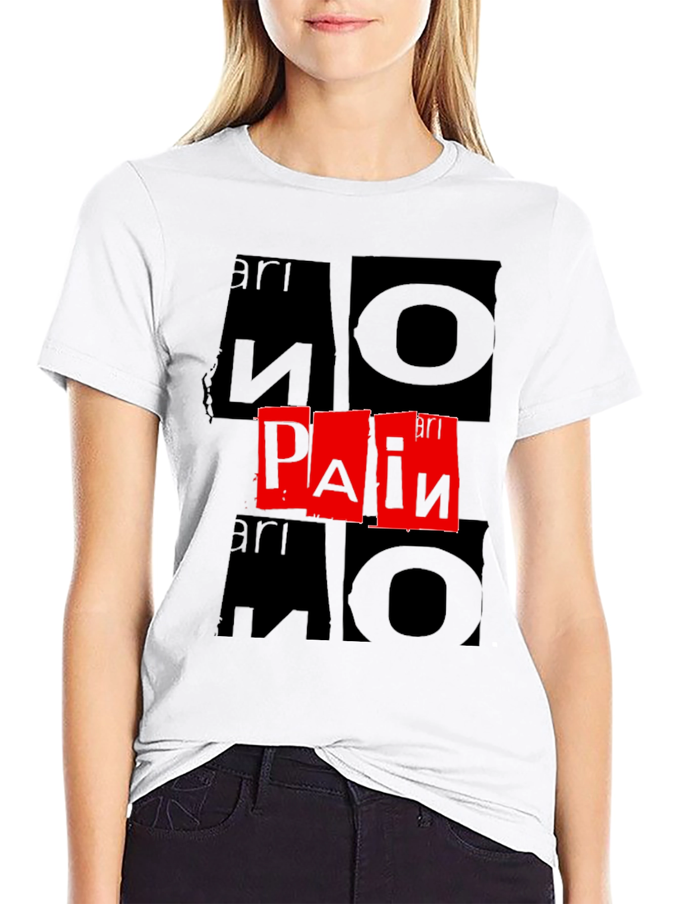 Black No Pain T-Shirt - Bold Graphic Print view 9