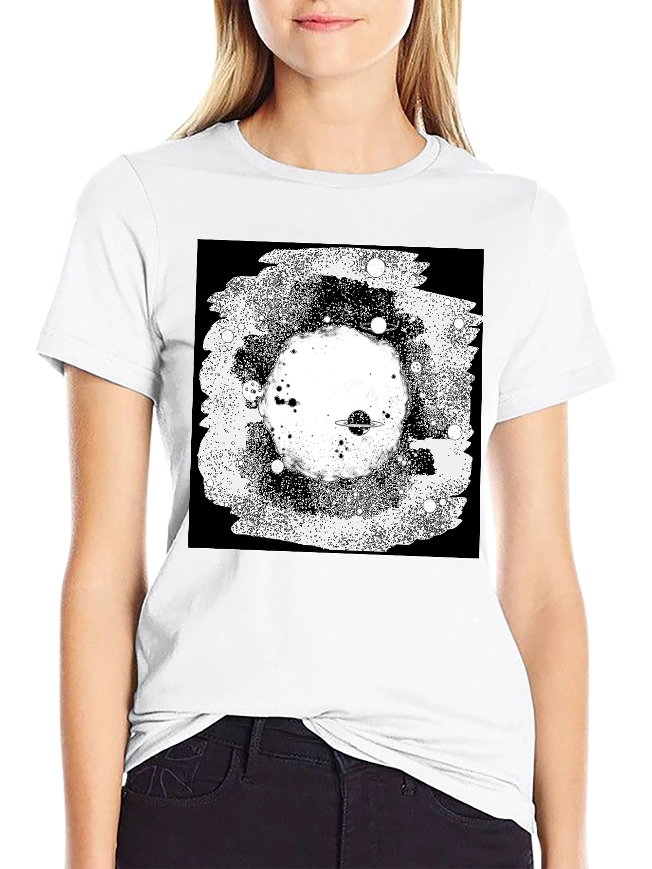 Black Cosmic Black T-Shirt - Galaxy Design view 9