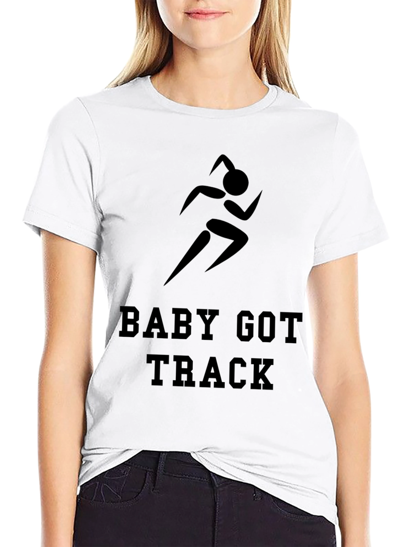 Black Baby Got Track T-Shirt - Funny Running Tee view 9