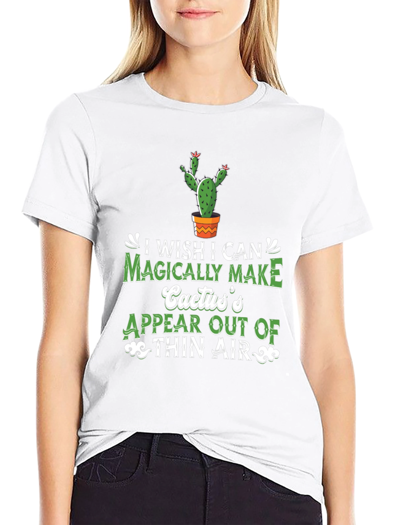 Black Magical Cactus T-Shirt: Funny Graphic Tee view 9