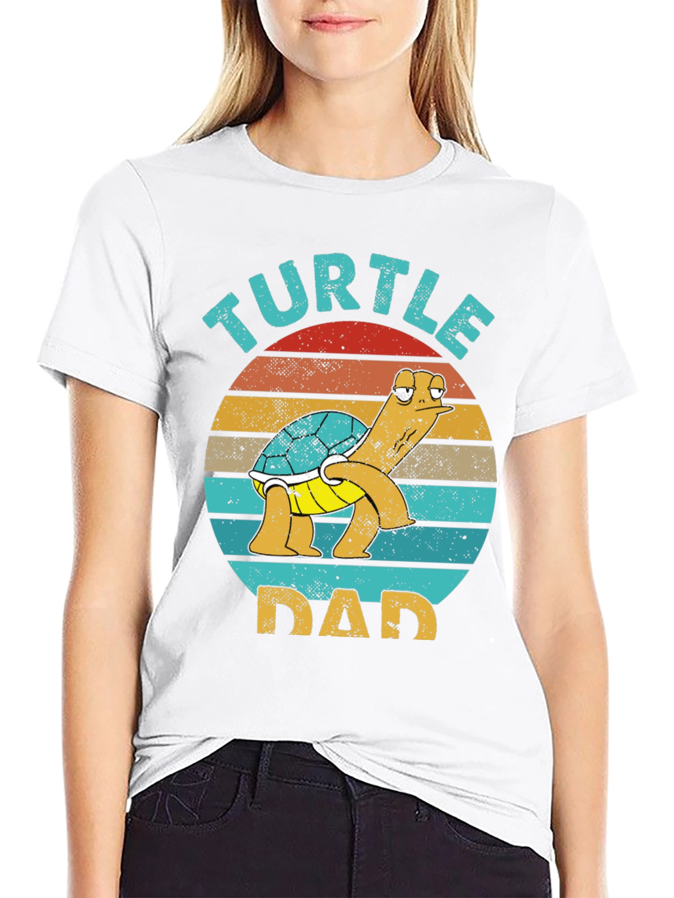 Black Turtle Dad Graphic Tee - Fun Father's Day T-Shirt view 9