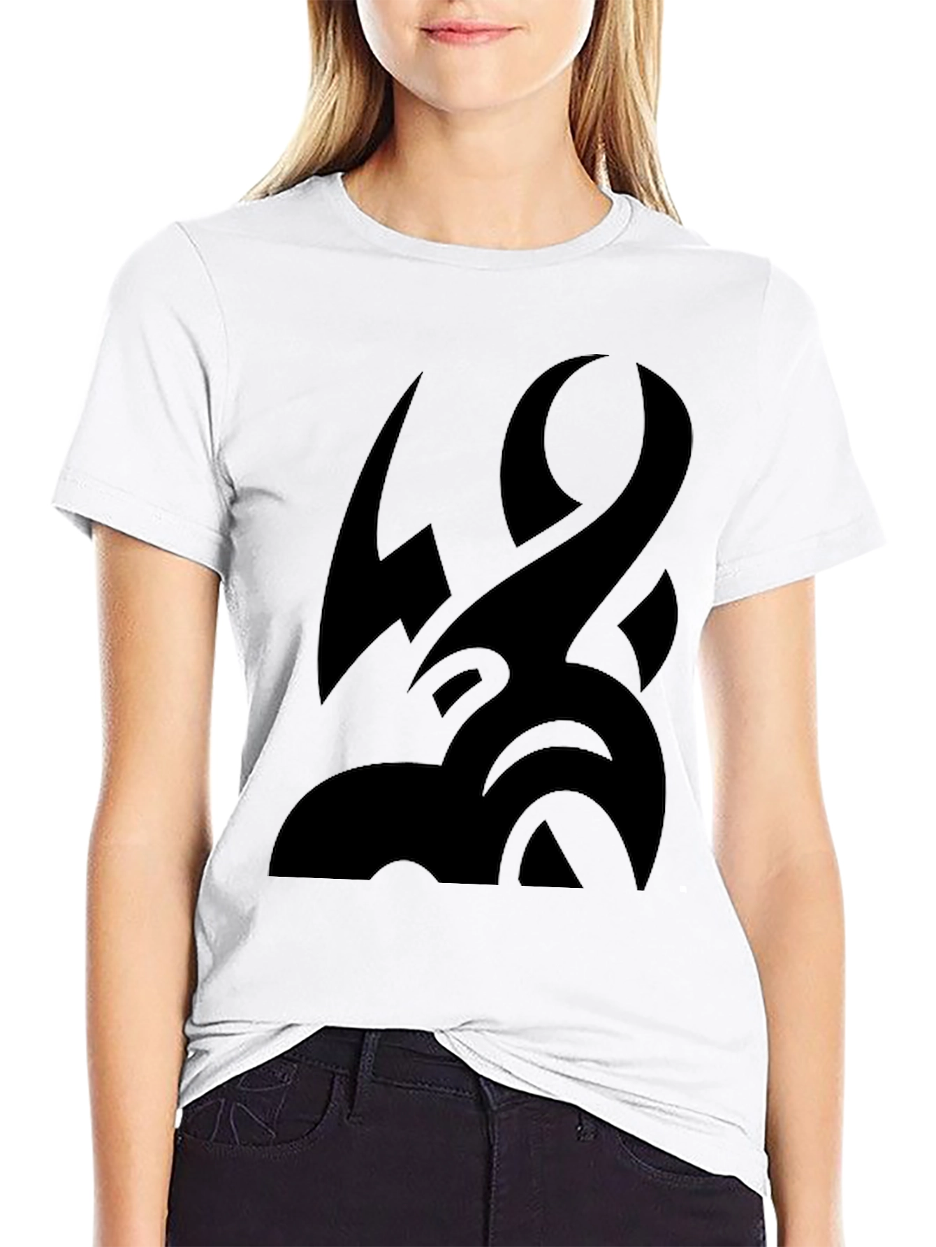 Black Tribal Tattoo Graphic Black T-Shirt view 9