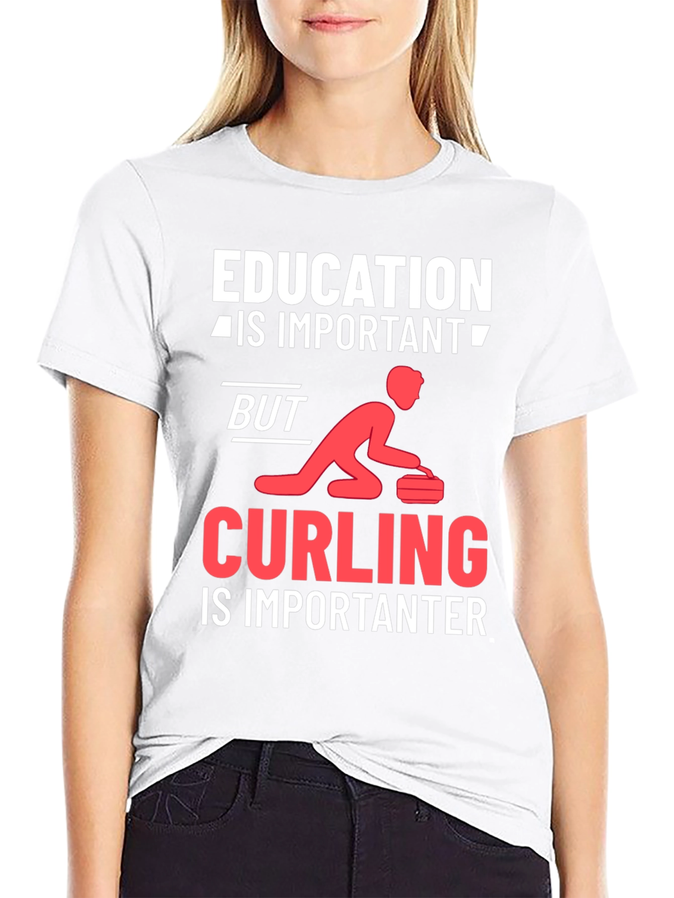Black Education vs Curling T-Shirt view 9