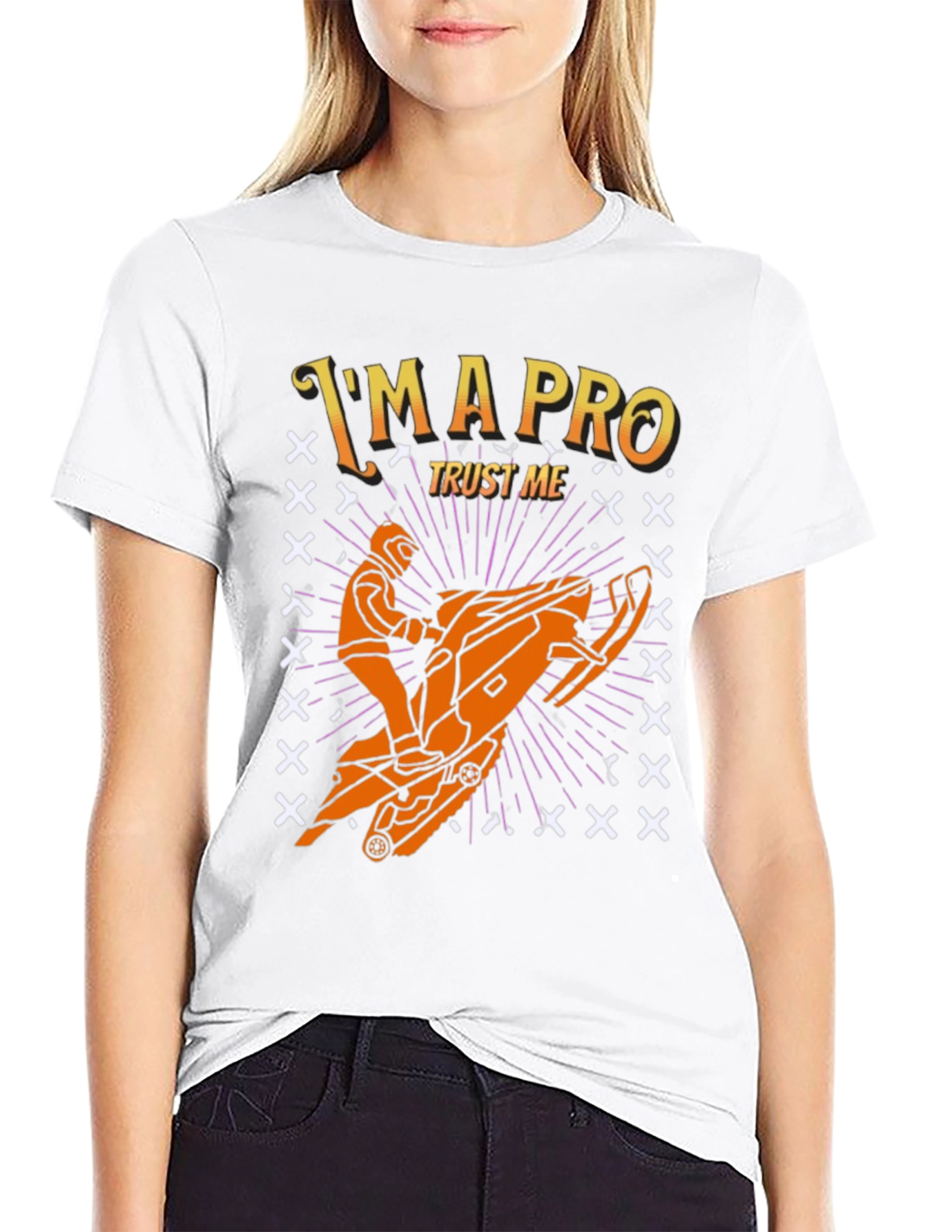 Black I'm A Pro Snowmobile T-Shirt view 9