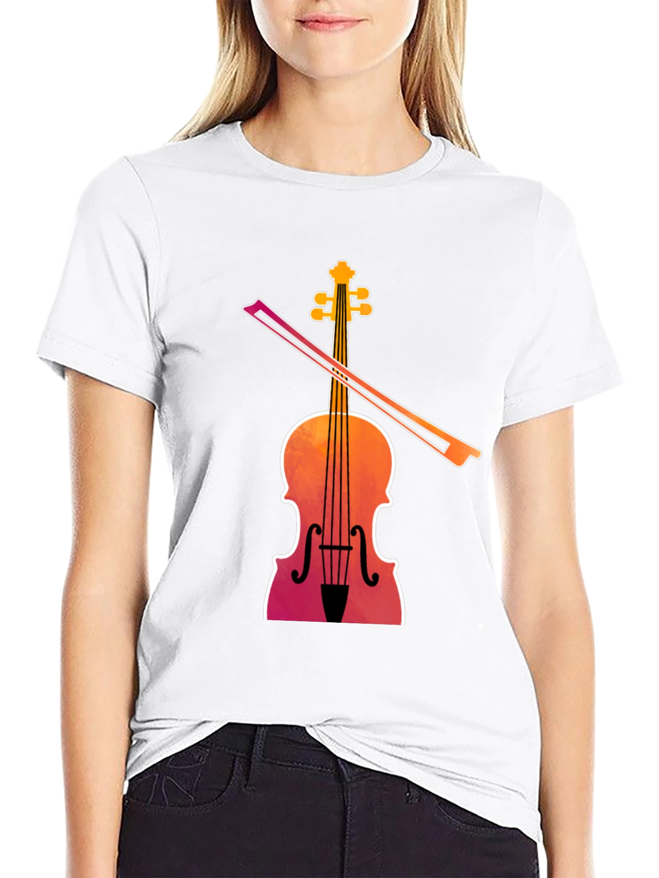 Black Violin Graphic Tee - Musical Instrument T-Shirt view 9