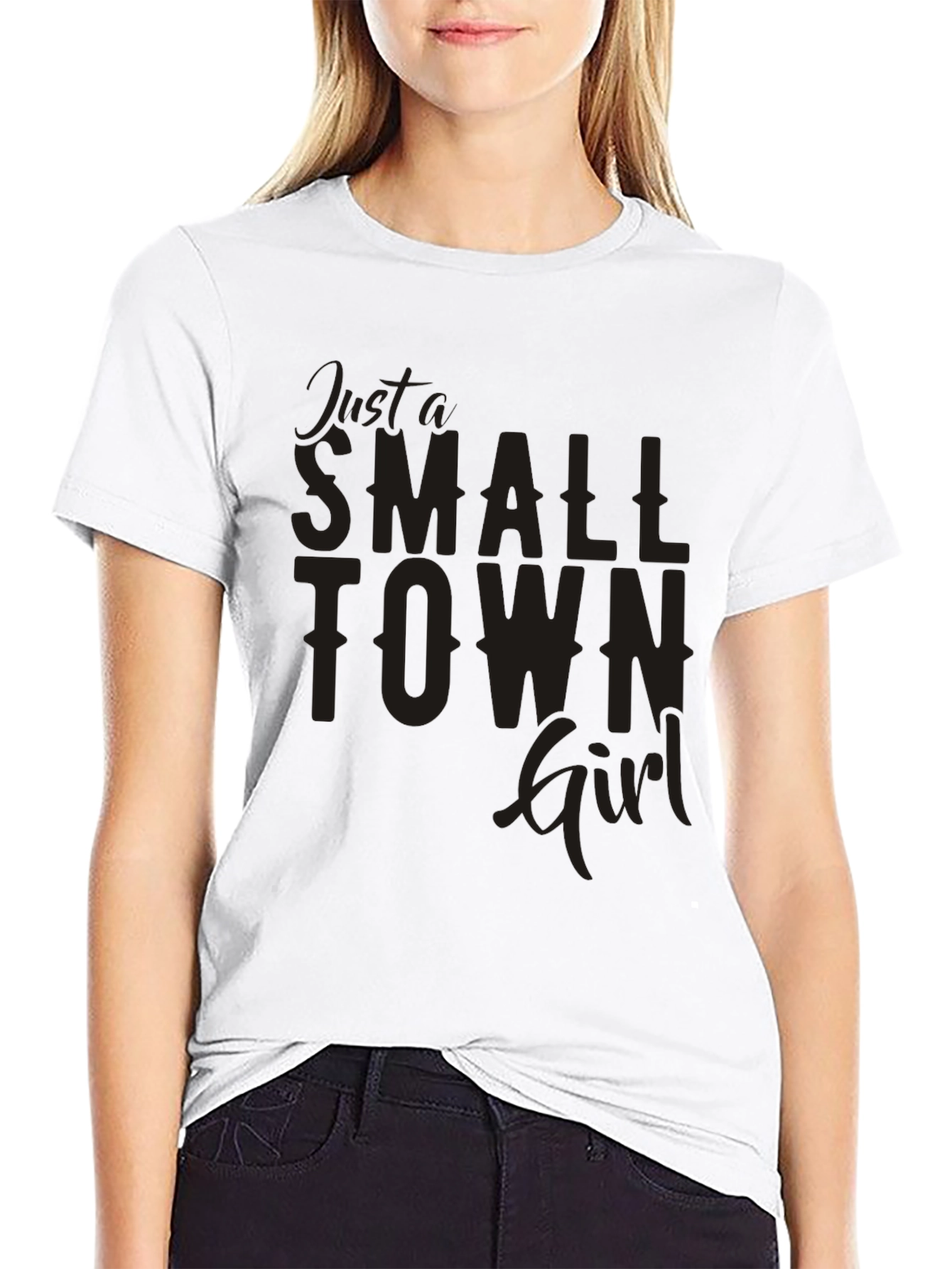 Black Just a Small Town Girl Graphic Tee view 9