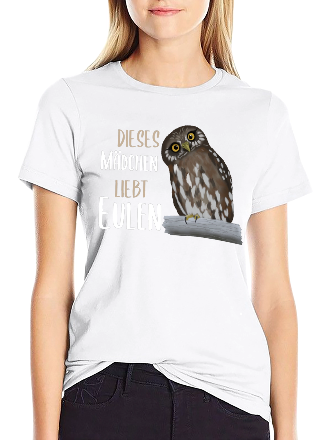 Black Owl Lover T-Shirt - Dieses Madchen Liebt Eulen view 9
