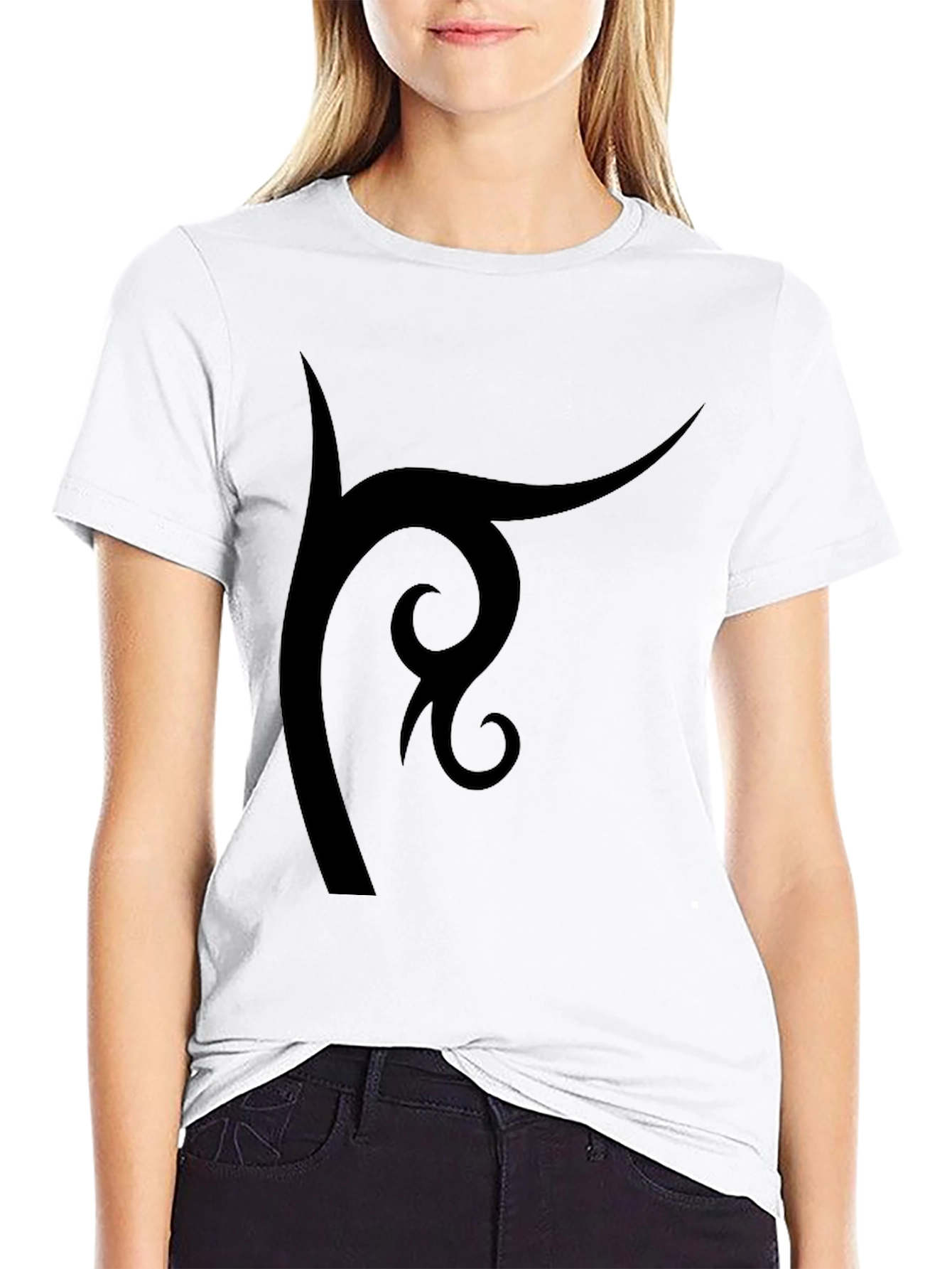 Black Tribal Design Black T-Shirt view 9