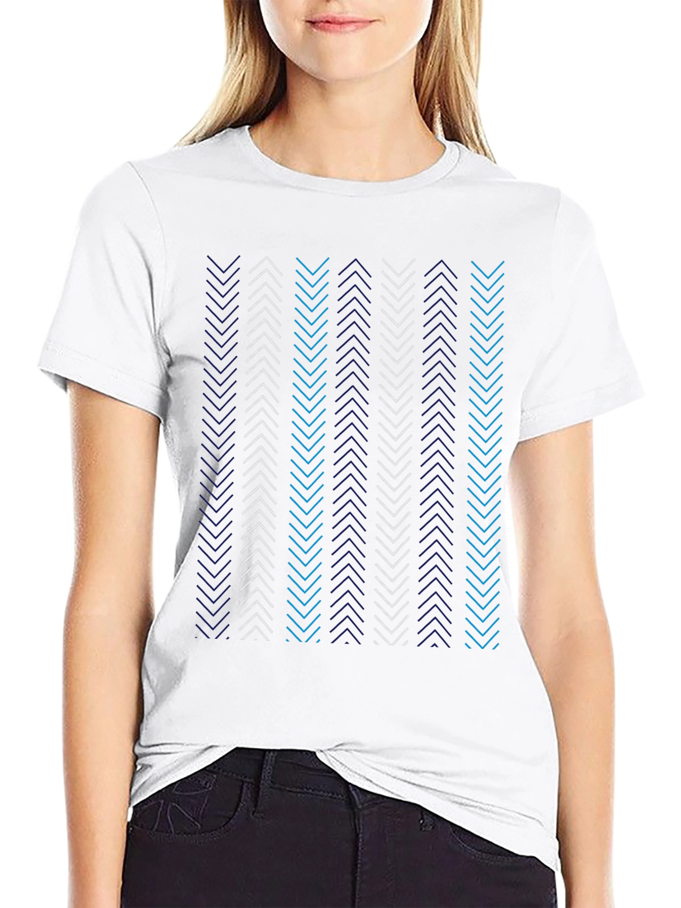 Black Arrow Stripe T-Shirt - Stylish Patterned Tee view 9