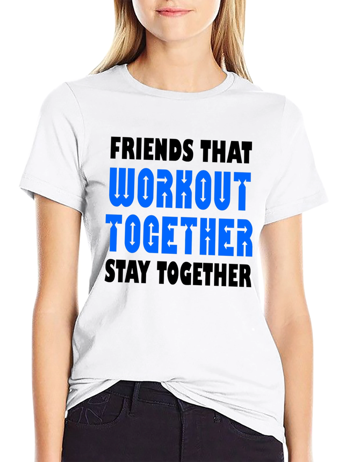 Black Friends Workout Together Graphic Tee - Black view 9