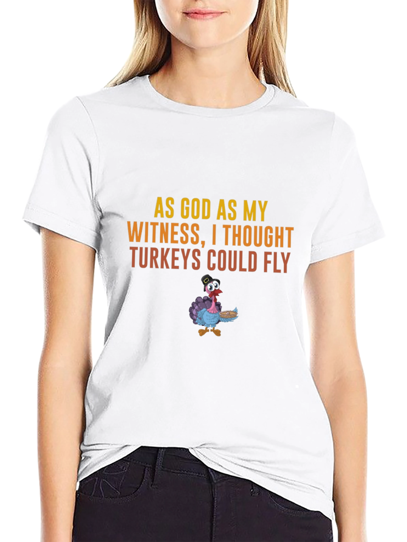 Black Funny Thanksgiving Turkey Graphic T-Shirt view 9