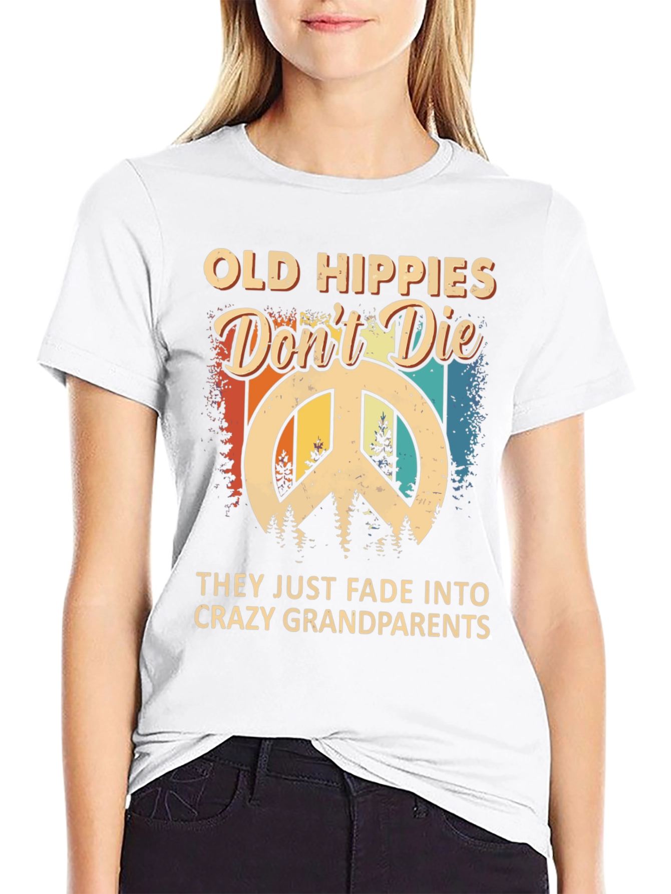 Black Old Hippies Don't Die T-Shirt view 9