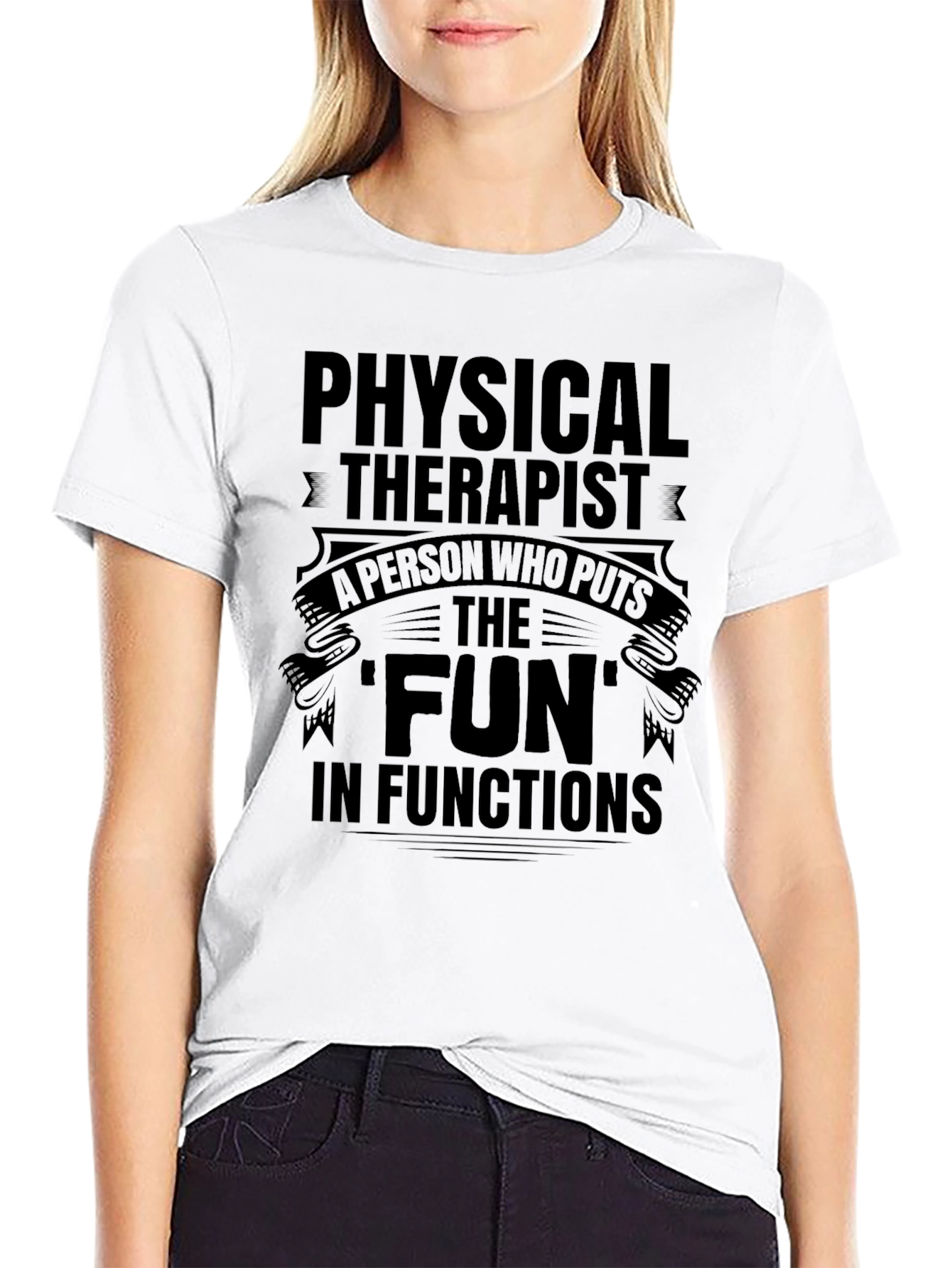 Black Physical Therapist 'Fun' T-Shirt view 9