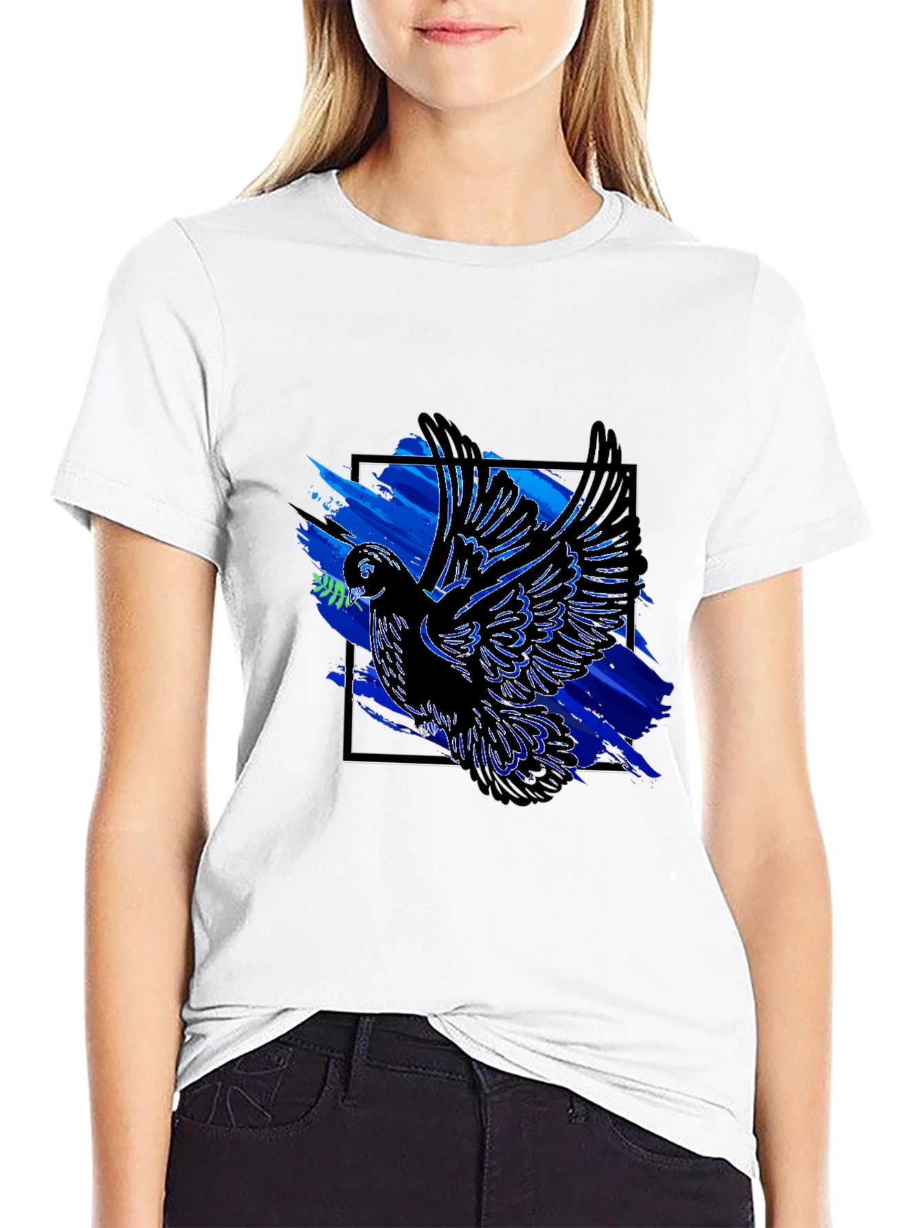 Black Peace Dove Graphic Tee - Men's Black T-Shirt view 9