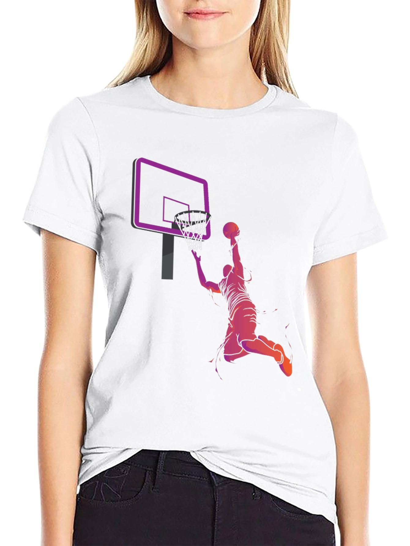 Black Basketball Dunk Graphic T-Shirt view 9