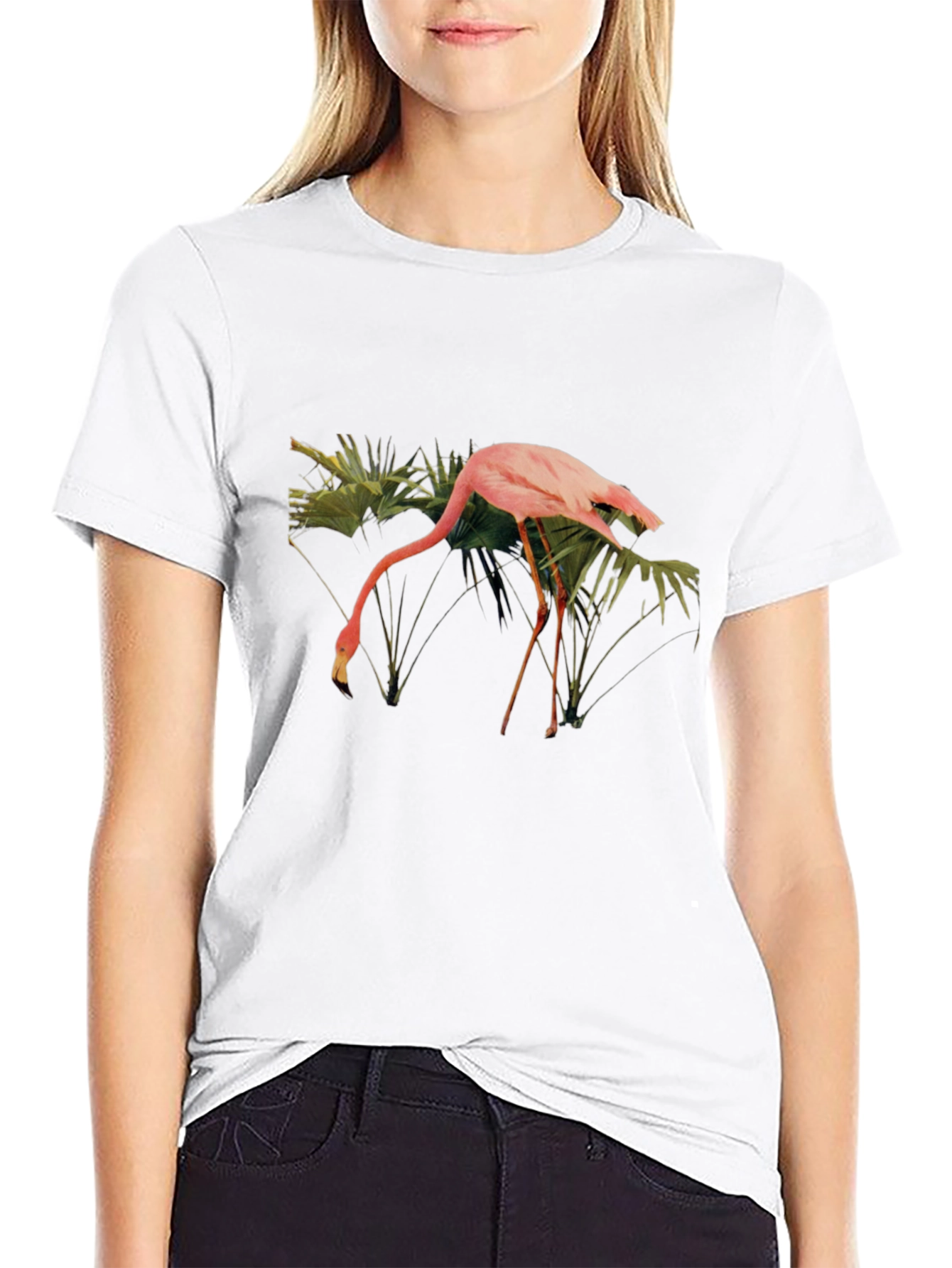 Black Flamingo Graphic T-Shirt - Tropical Bird Tee view 9