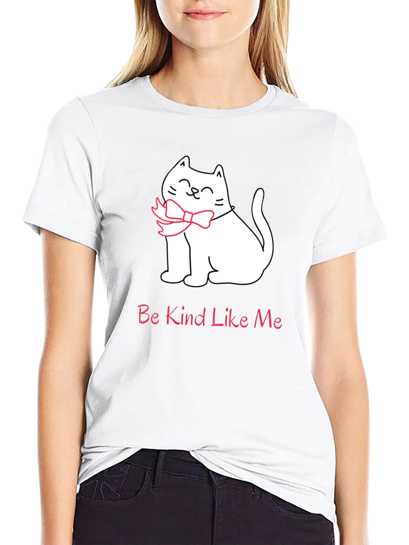 Black Be Kind Like Me T-Shirt - Cat Bow Tie Tee view 9