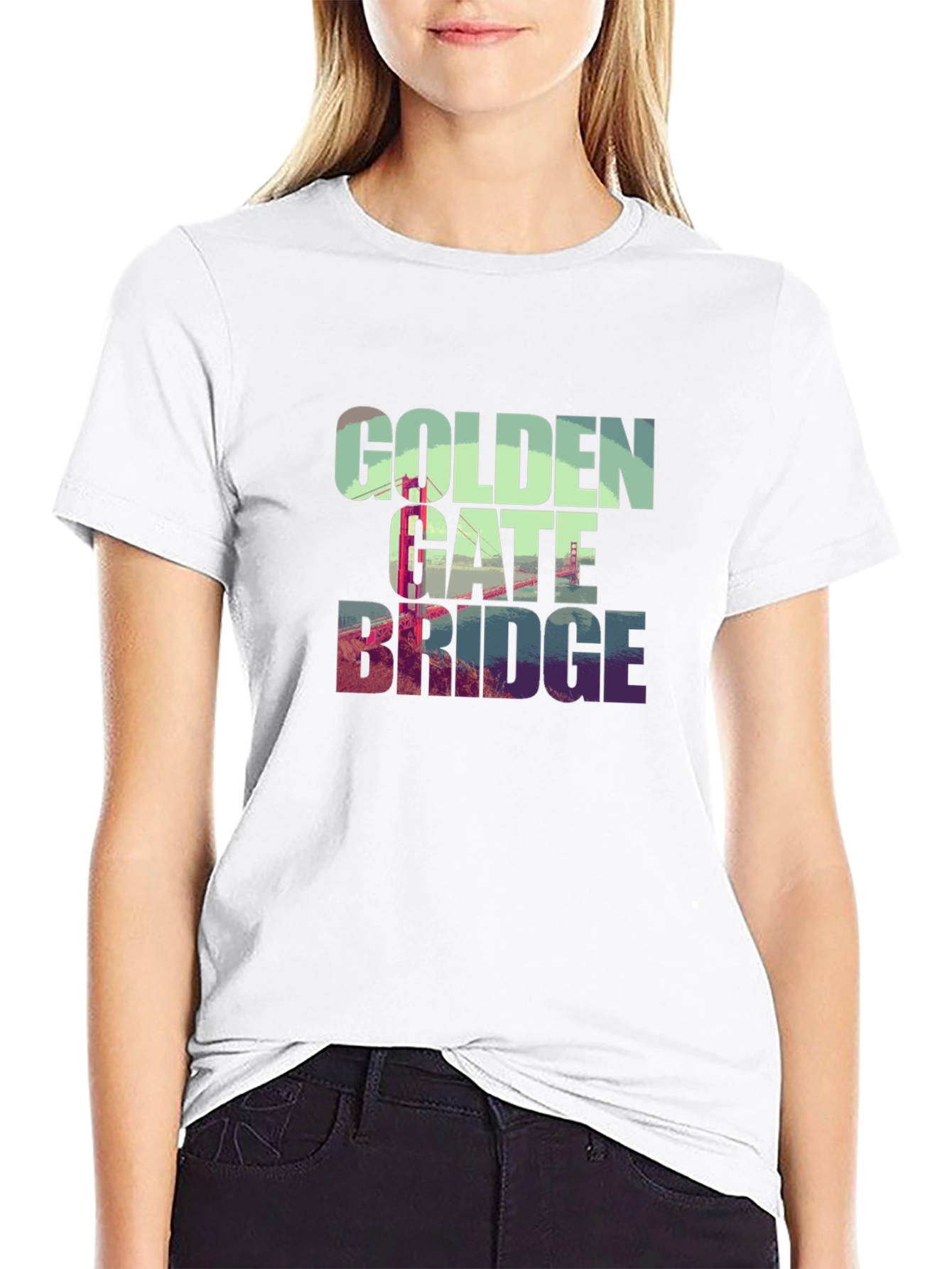 Black Golden Gate Bridge Graphic Tee - Black T-Shirt view 9
