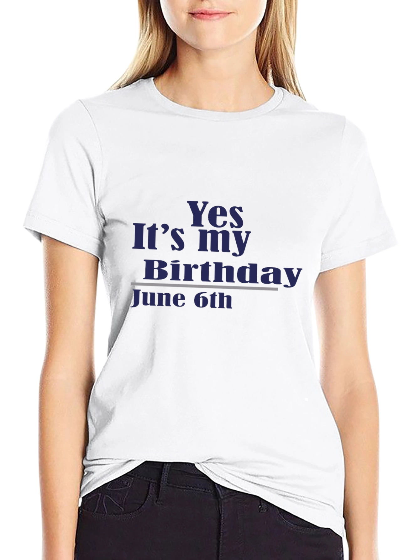 Black Yes, It's My Birthday June 6th T-Shirt view 9