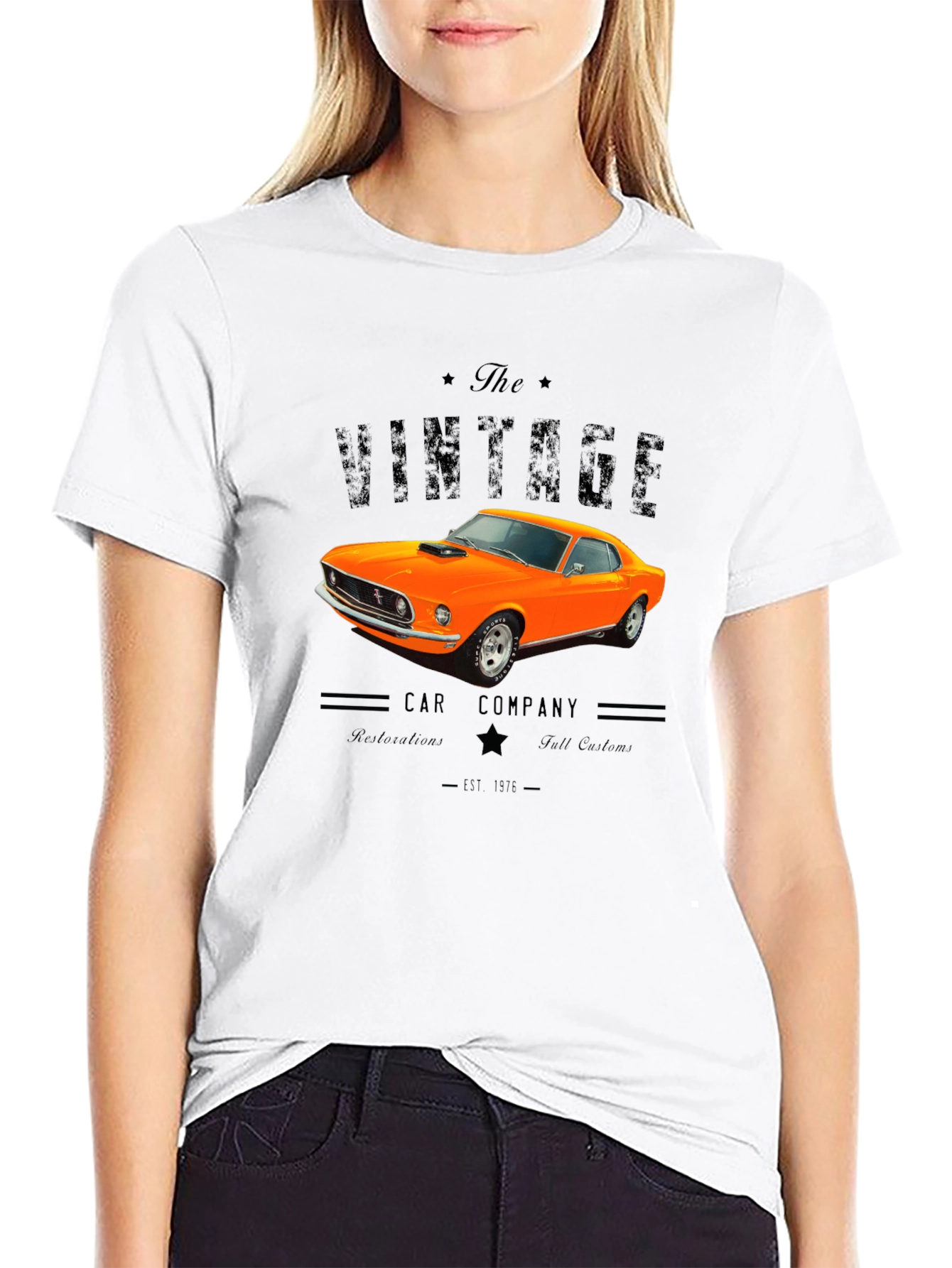 Black Vintage Car Company T-Shirt view 9