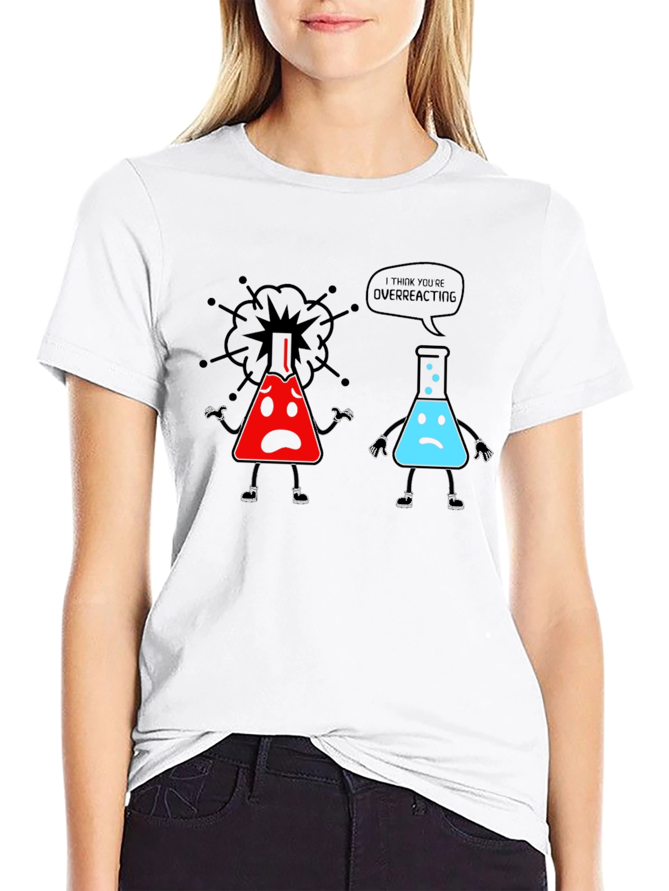 Black Overreacting Science T-Shirt view 9