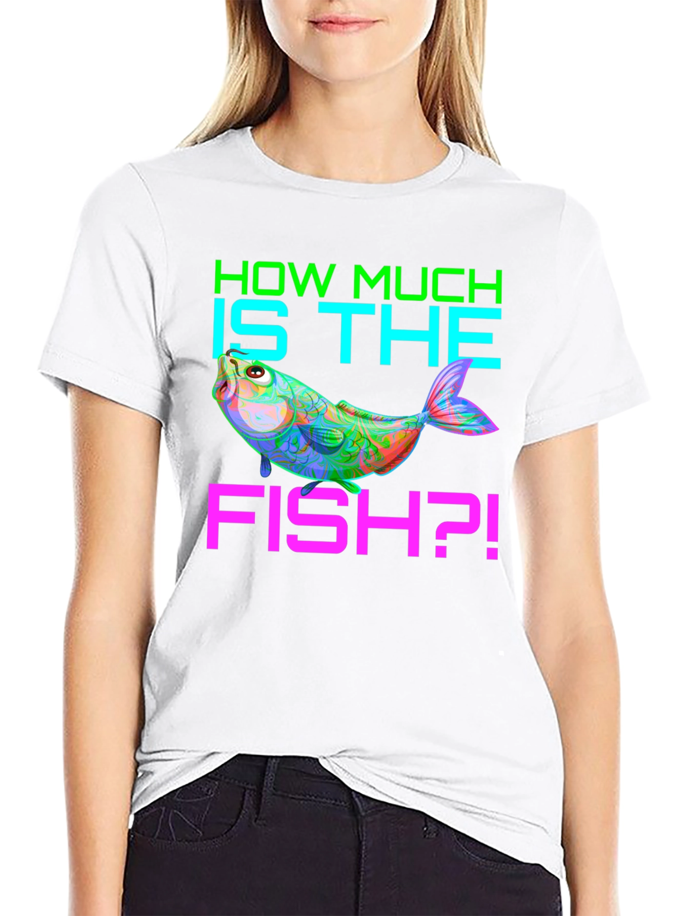 Black How Much is the Fish? Men's Graphic T-Shirt view 9