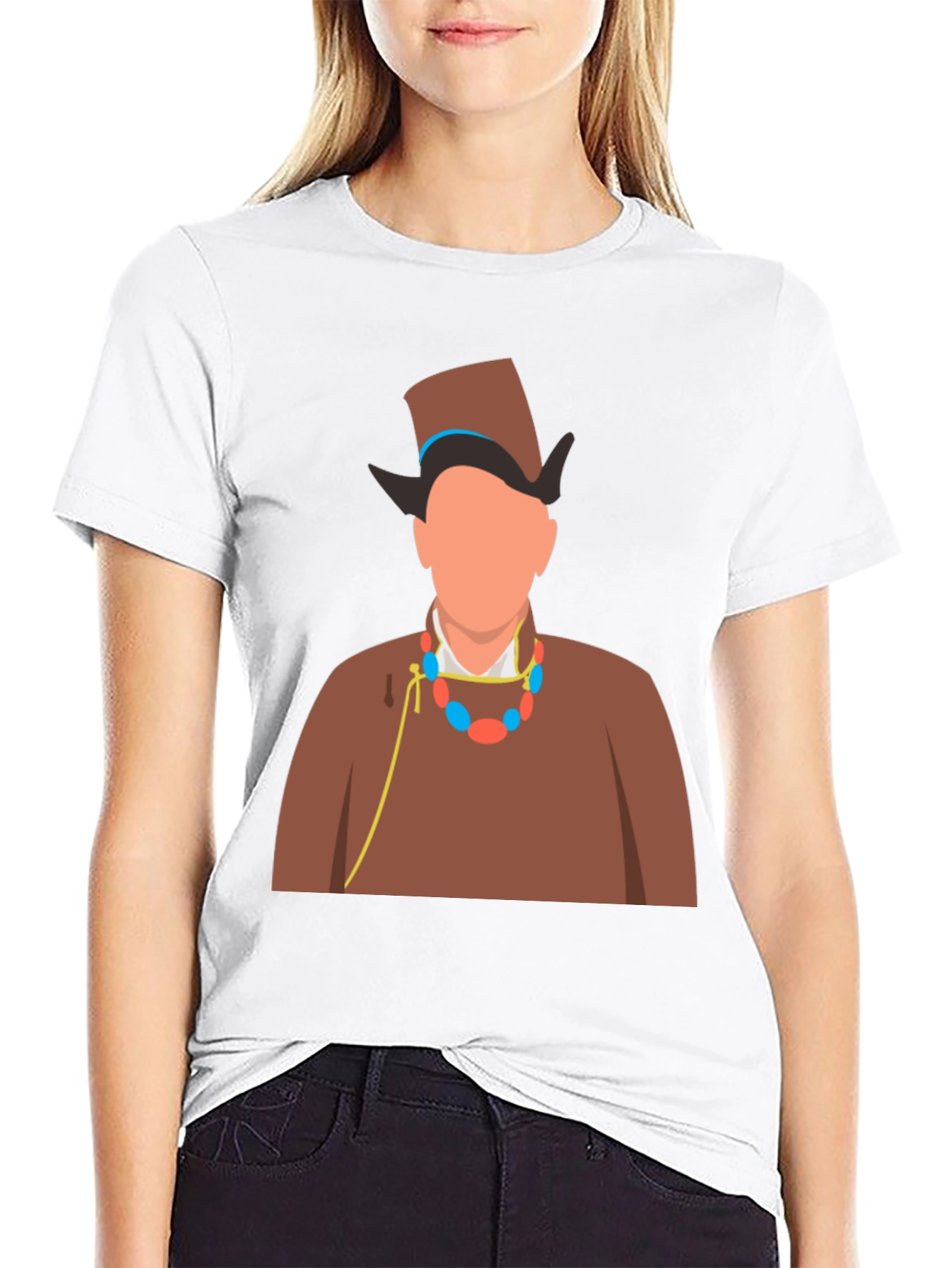 Black Stylish Graphic Tee: Man in Traditional Outfit view 9