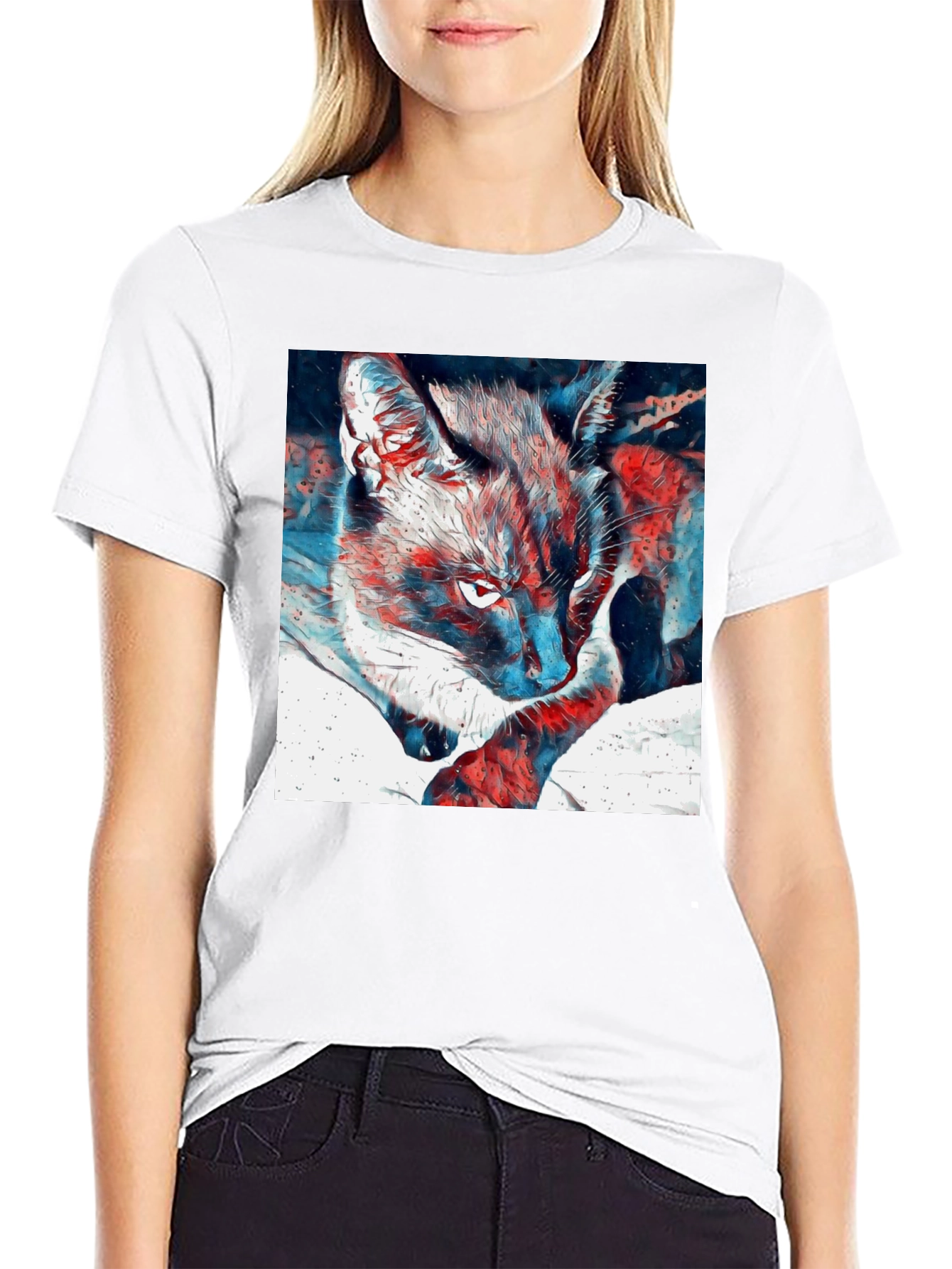 Black Cat Graphic T-Shirt - Cool Animal Tee view 9
