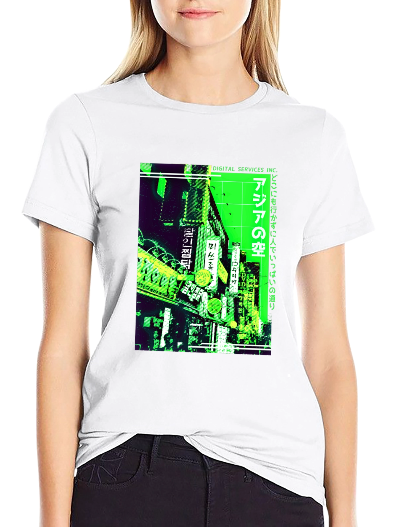 Black Asia Street Scene Graphic T-Shirt - Digital Services view 9