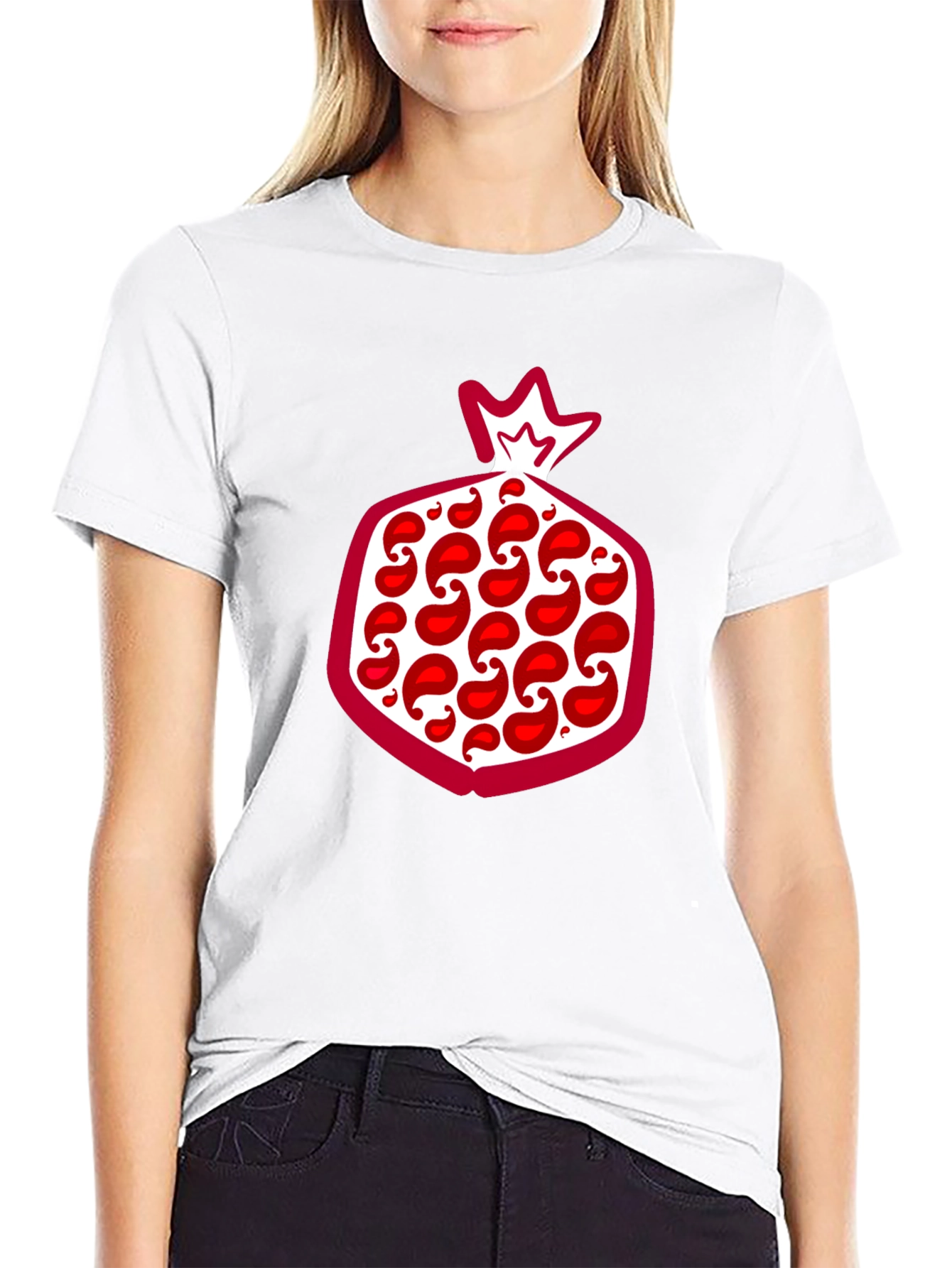 Black Pomegranate Graphic Tee - Stylish Fruit Design T-Shirt view 9