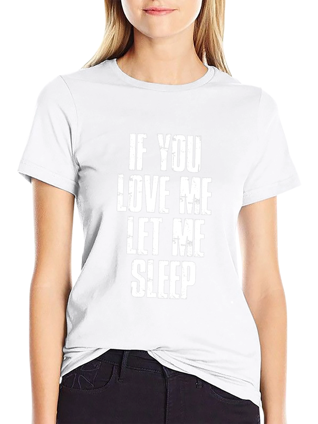 Black If You Love Me Let Me Sleep Black T-Shirt view 9