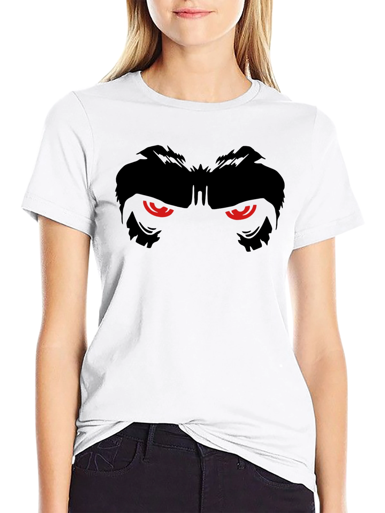 Black Men's Black T-Shirt with Gorilla Eyes Graphic view 9