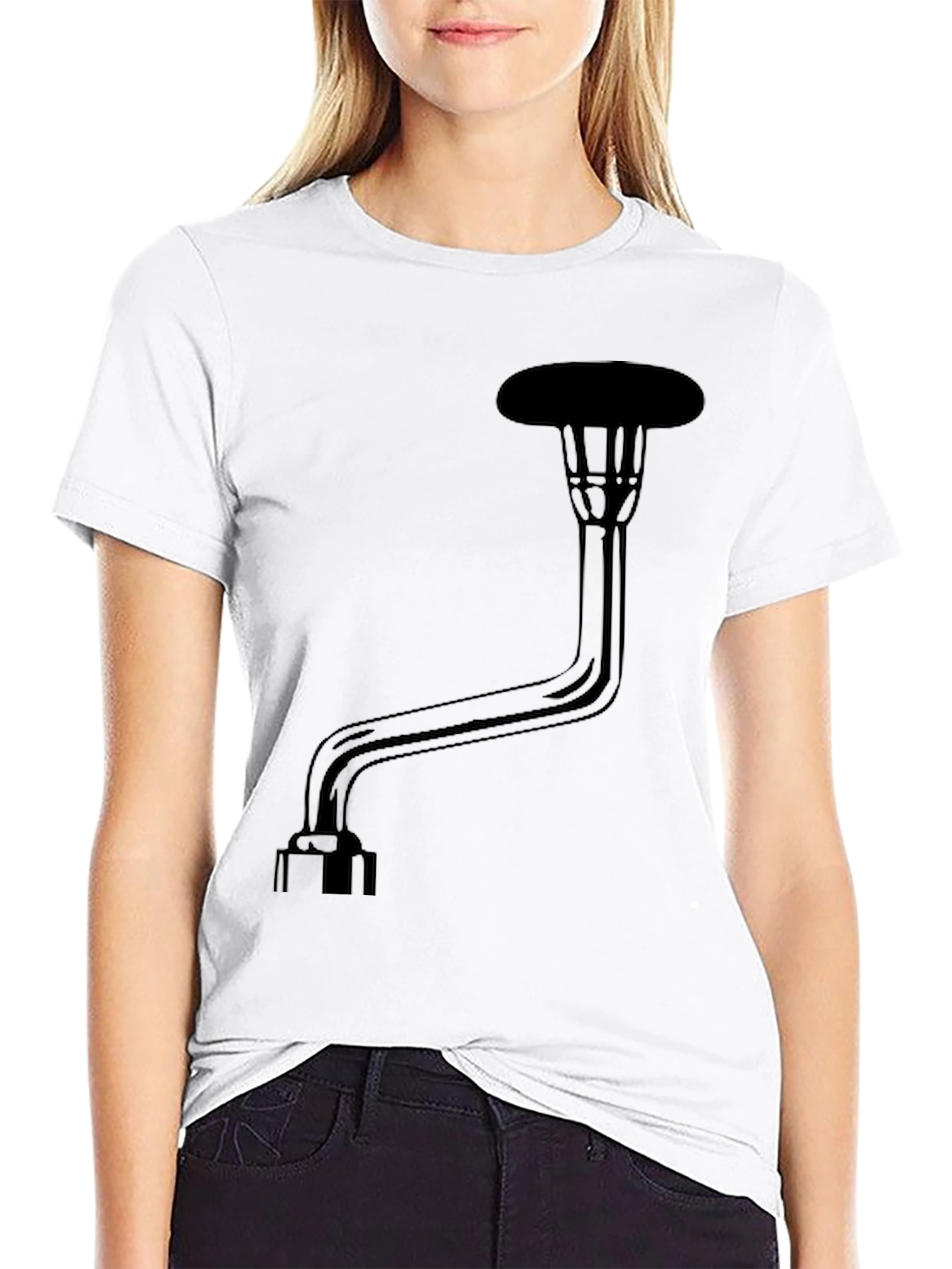 Black Novelty Toilet Plunger Graphic T-Shirt view 9