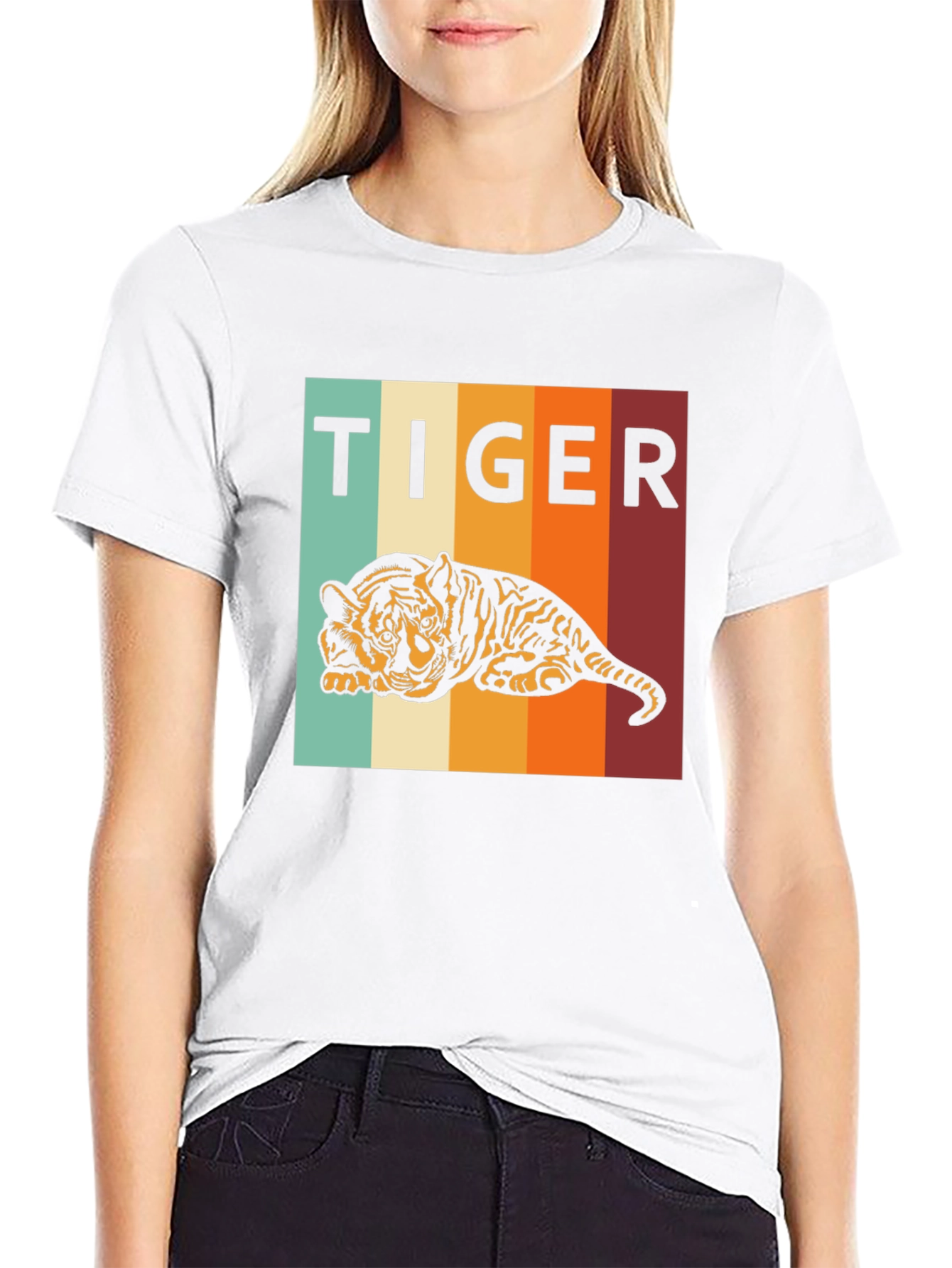Black Retro Tiger Graphic Tee - Comfort Fit view 9