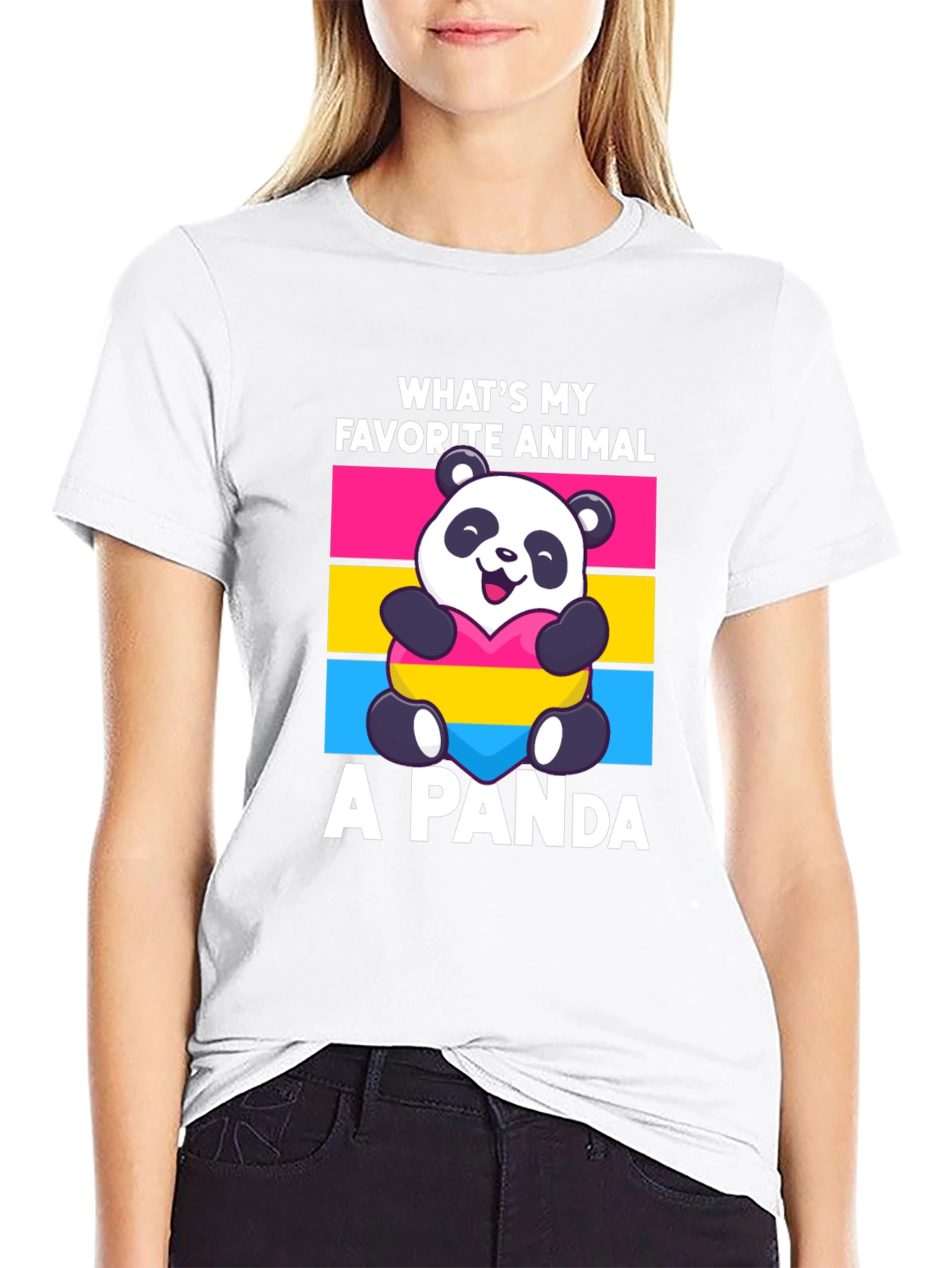 Black Panda T-Shirt - What's My Favorite Animal view 9