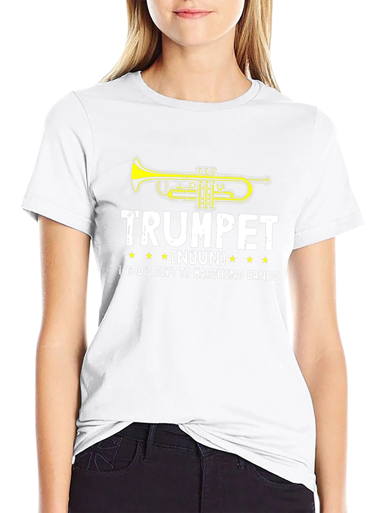 Black Trumpet God's Gift Marching Band Black T-Shirt view 9