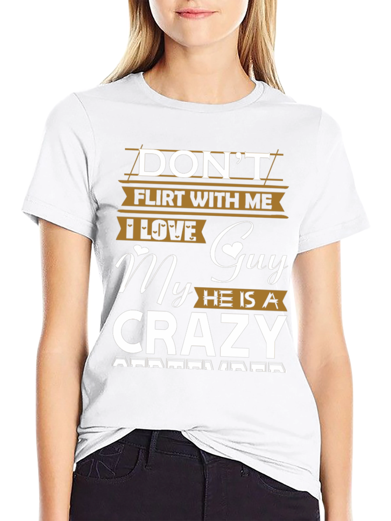 Black Don't Flirt With Me Crazy Guy T-Shirt view 9