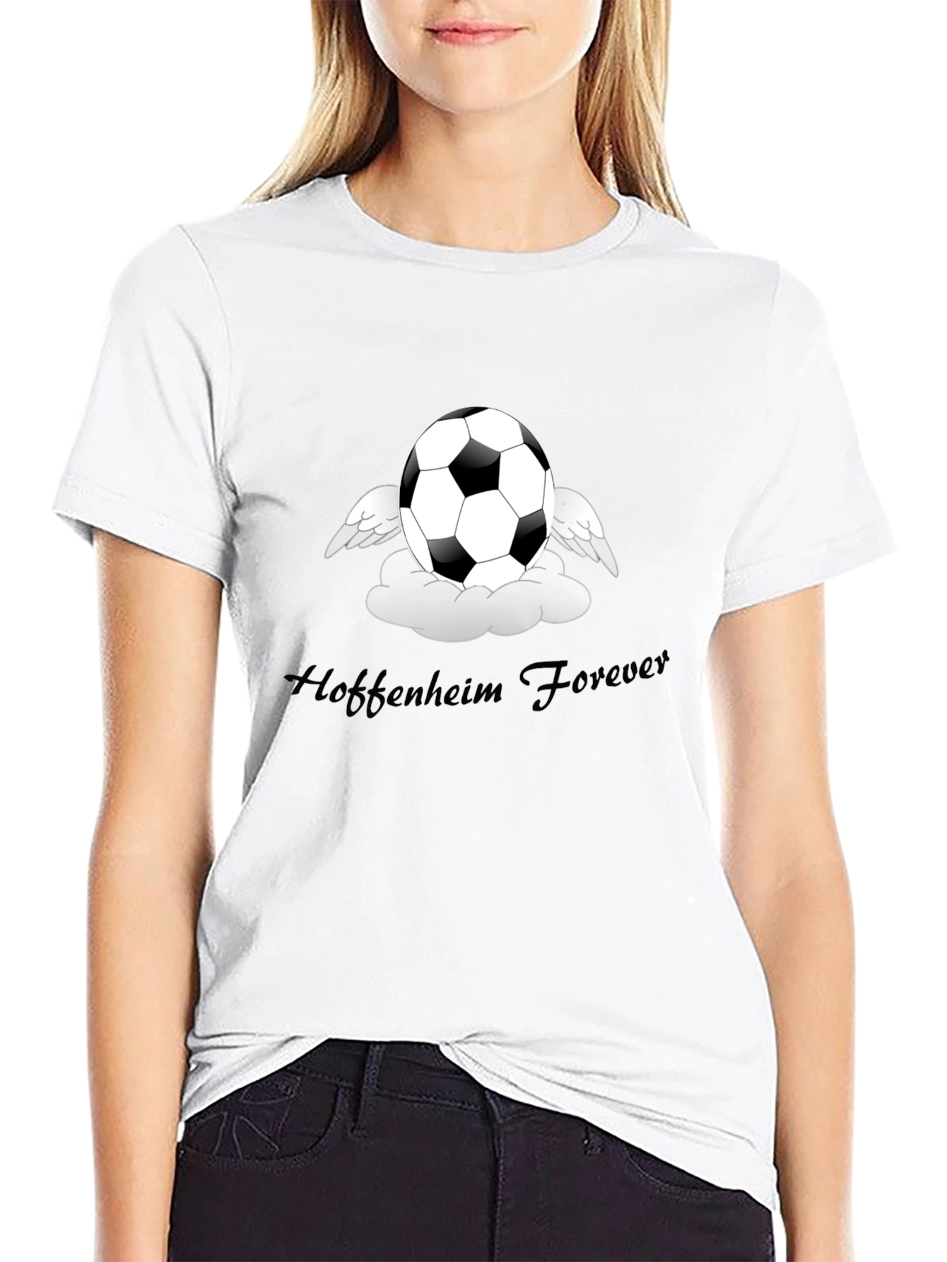 Black Soccer Angel Black T-Shirt - Hoffenheim Forever Fan Tee view 9